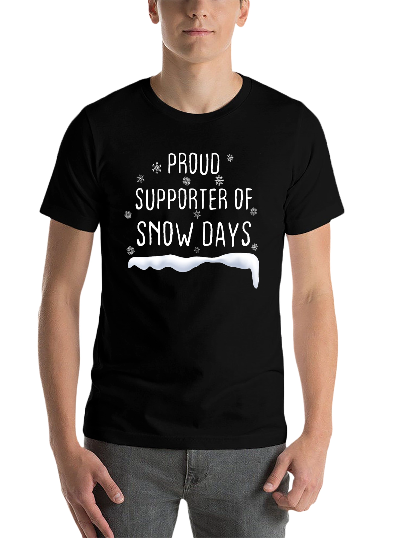 Black Snow Days Supporter T-Shirt - Black Cotton Tee view 7