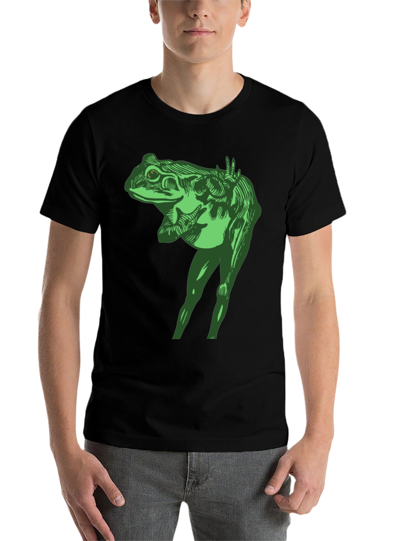 Black Frog With Legs Graphic T-Shirt view 7