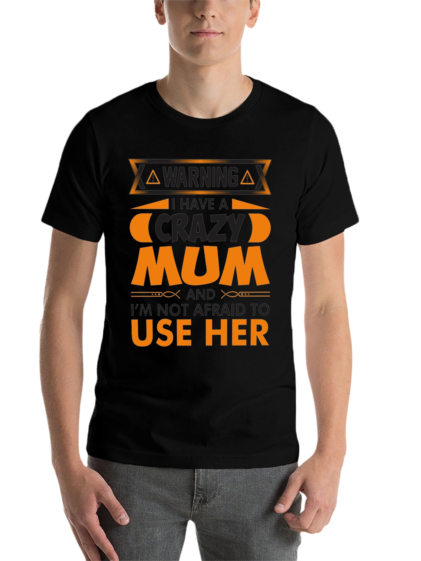 Black Crazy Mum T-Shirt - Funny Novelty Gift view 7