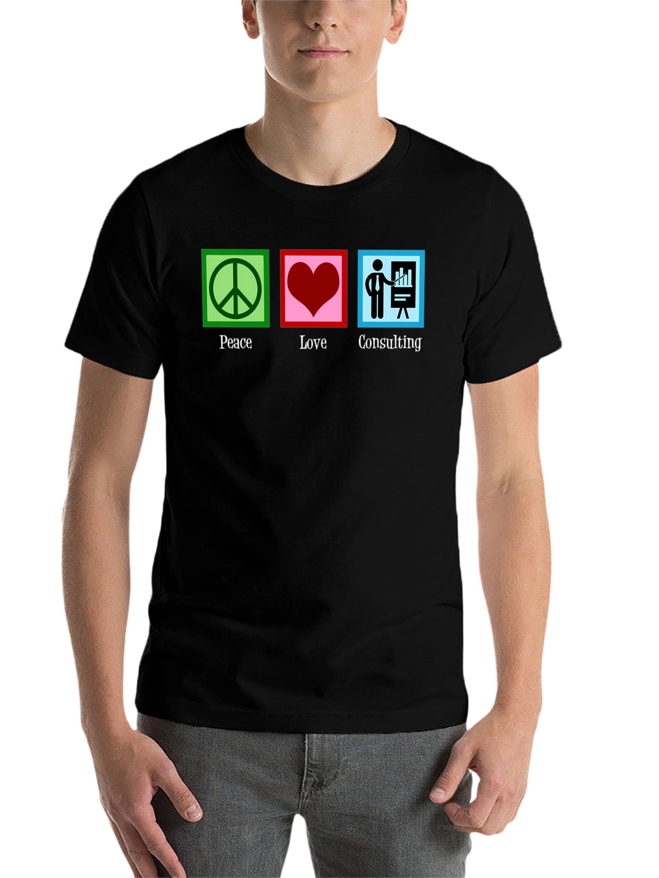 Black Peace Love Consulting Graphic T-Shirt view 7