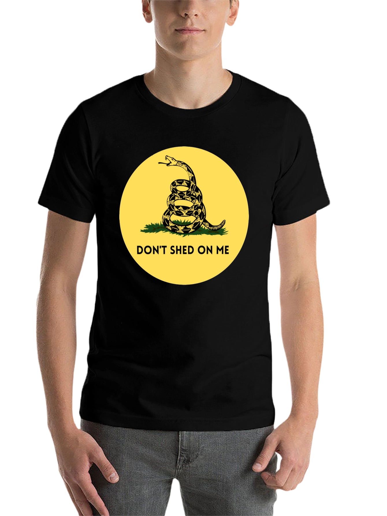 Black Don't Shed on Me T-Shirt - Patriotic Snake Graphic Tee view 7