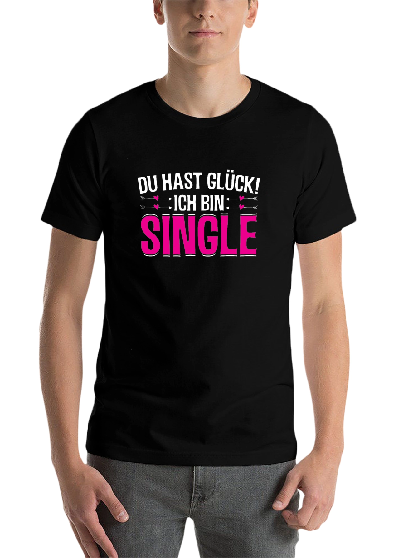 Black Funny Single T-Shirt - German Saying view 7