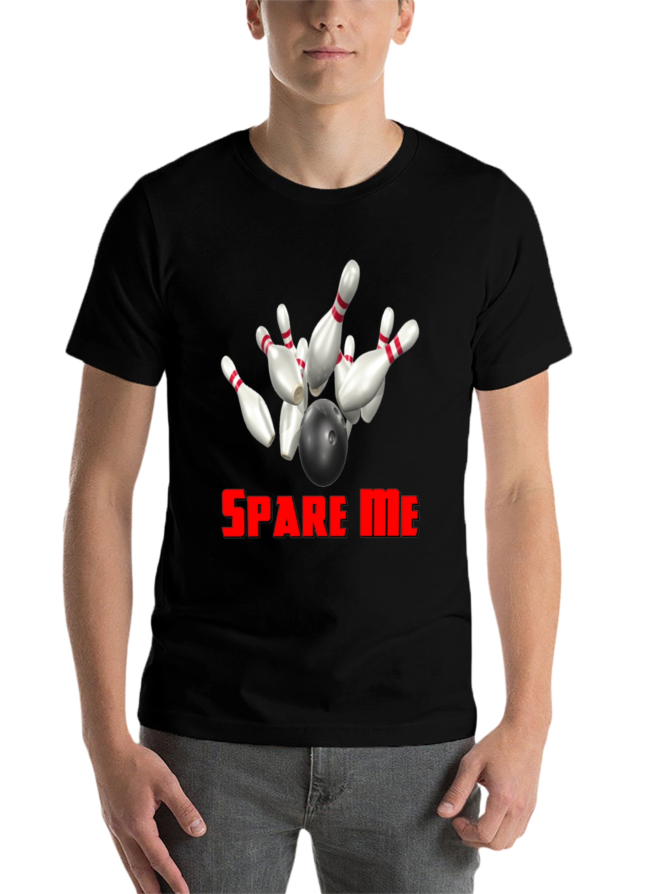 Black Spare Me Bowling T-Shirt view 7