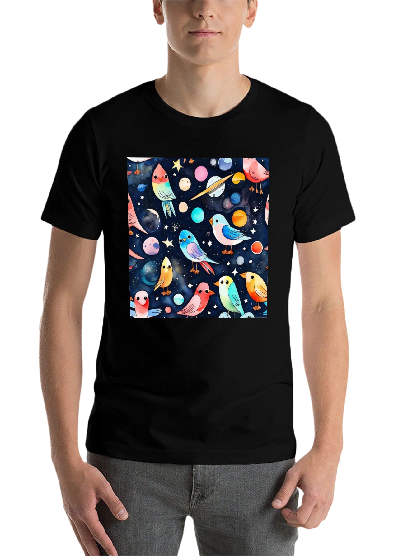 Black Space Bird T-Shirt view 7