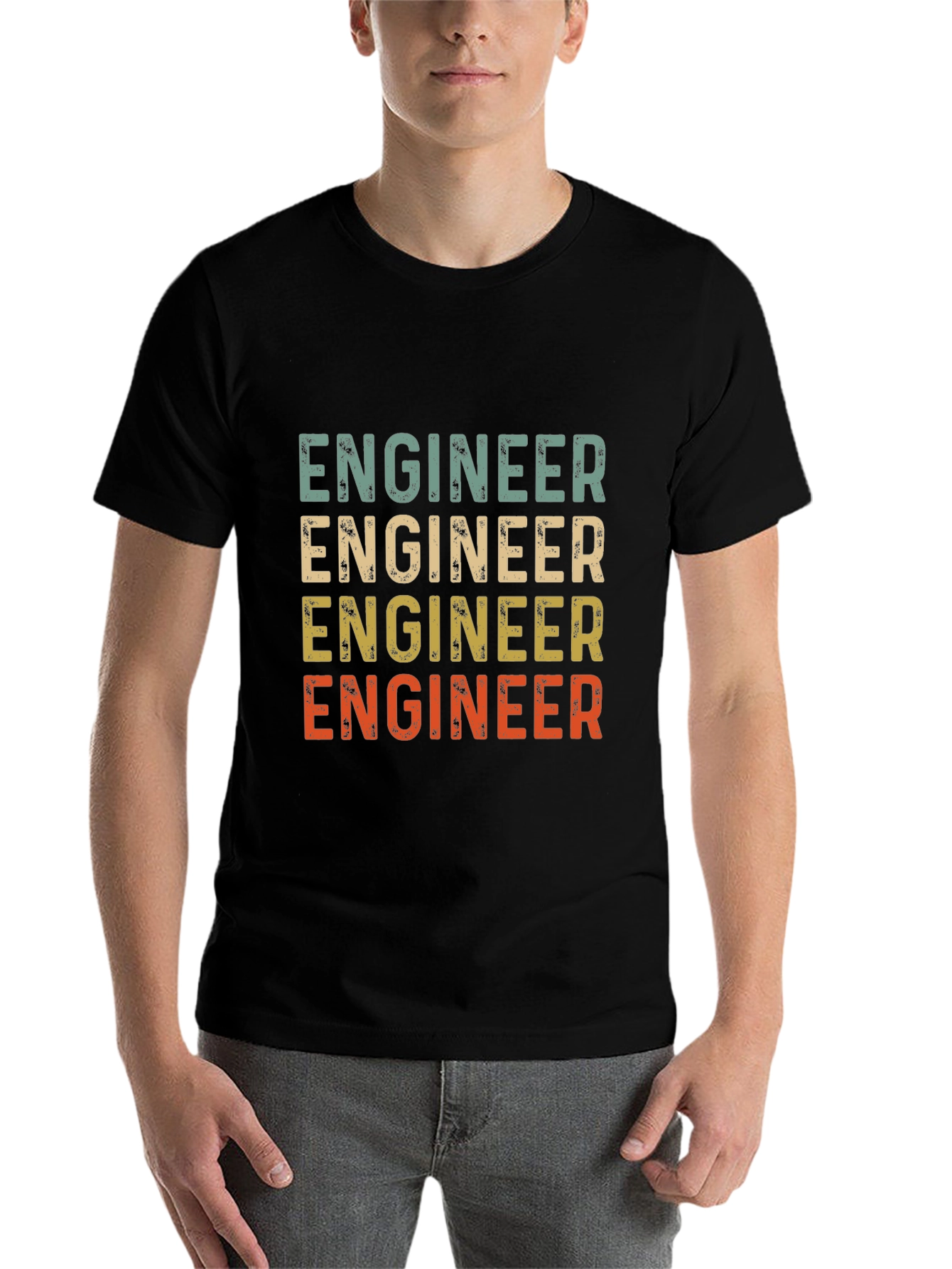 Black Retro Engineer T-Shirt - Funny Engineering Gift Tee view 7