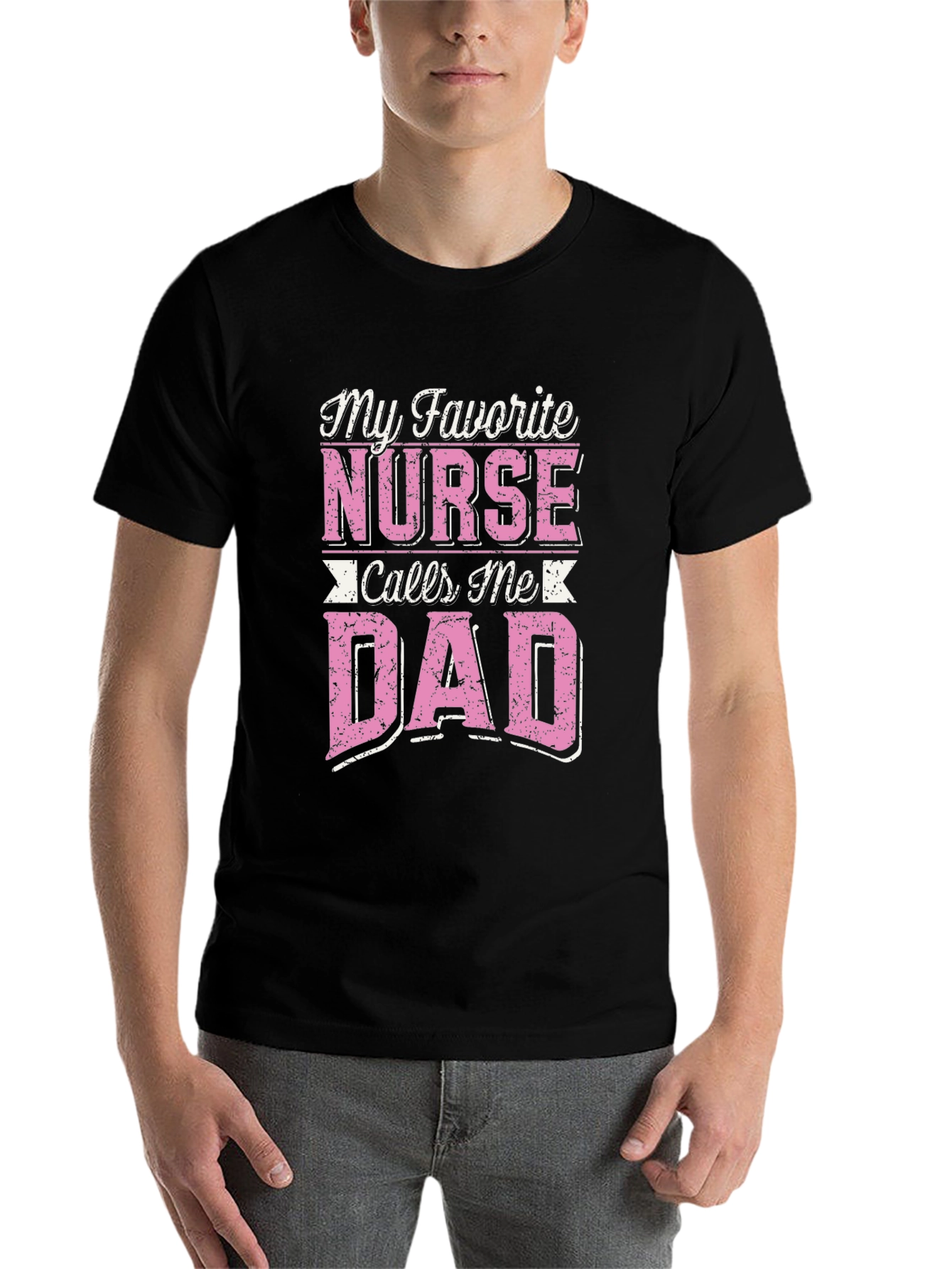 Black My Favorite Nurse Calls Me Dad T-Shirt view 7