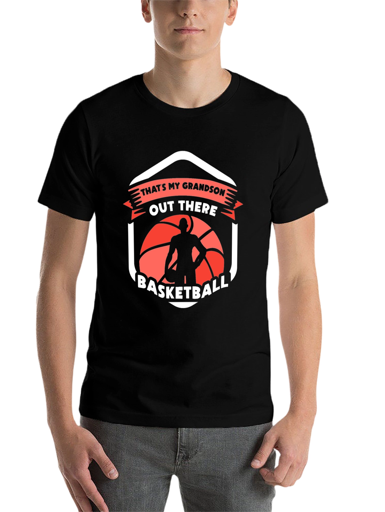 Black That's My Grandson Basketball T-Shirt view 7