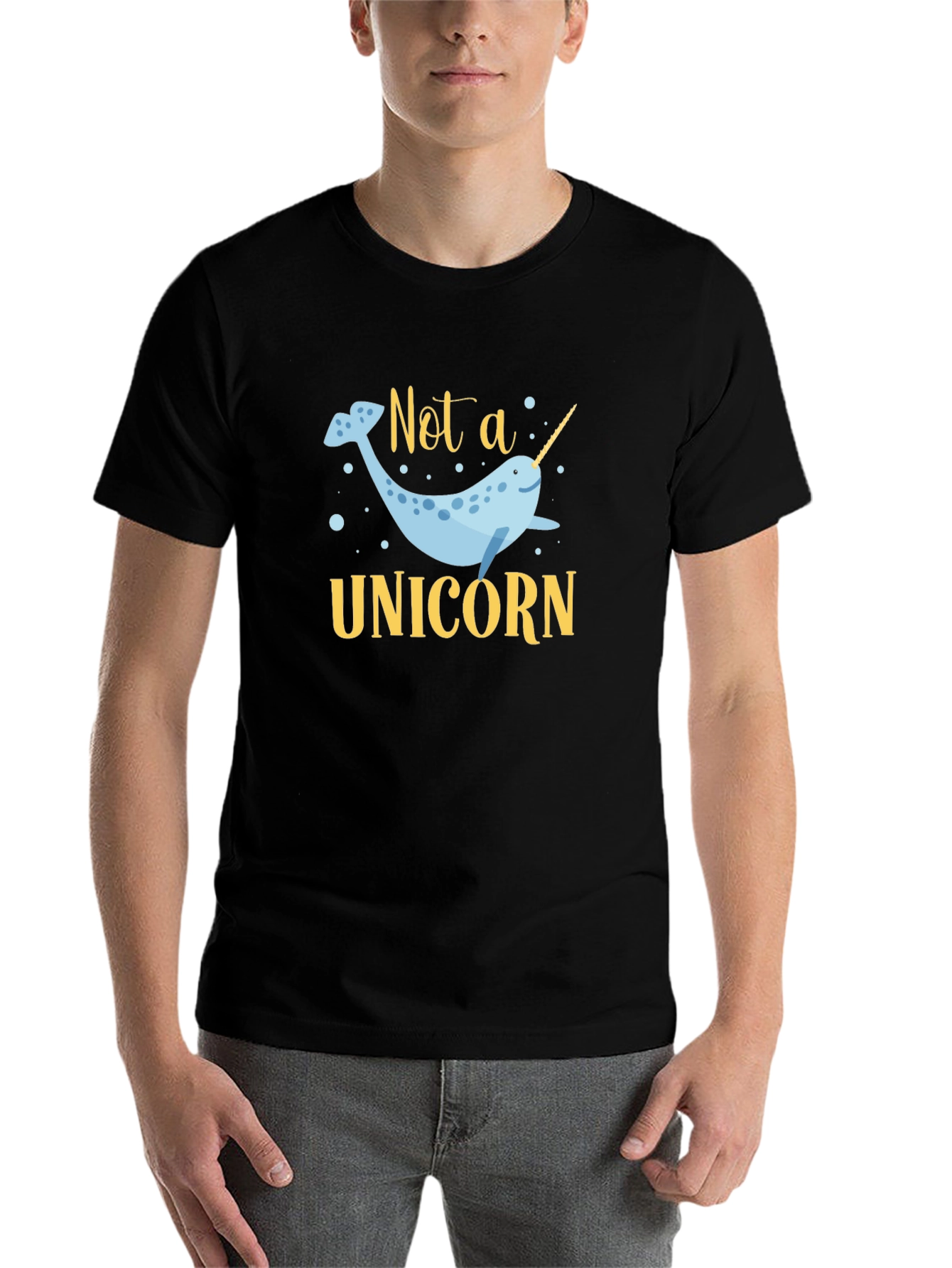 Not a Unicorn Narwhal T-Shirt - Black Cotton Tee - 7