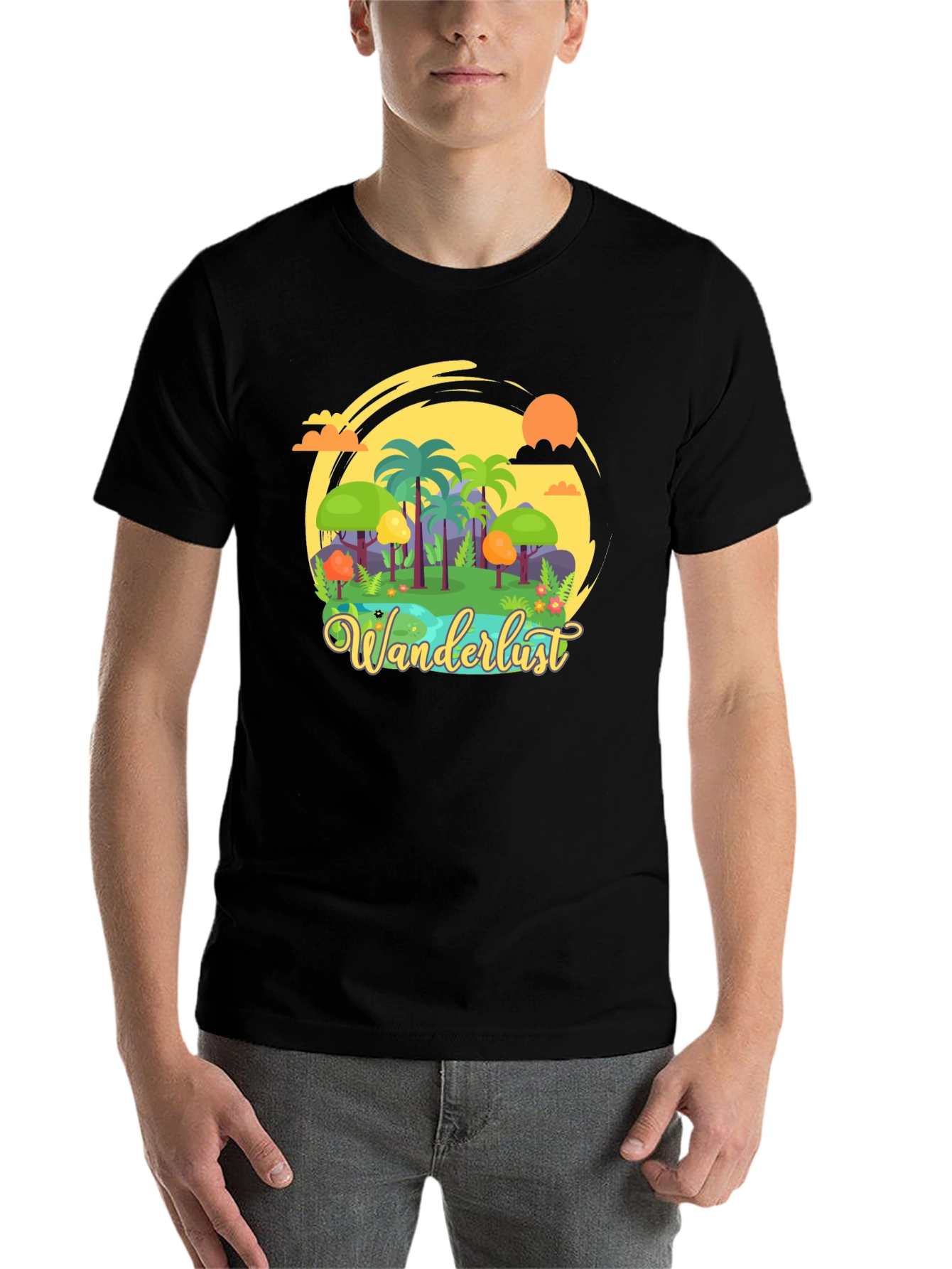 Black Wanderlust Graphic T-Shirt - Adventure Awaits! view 7