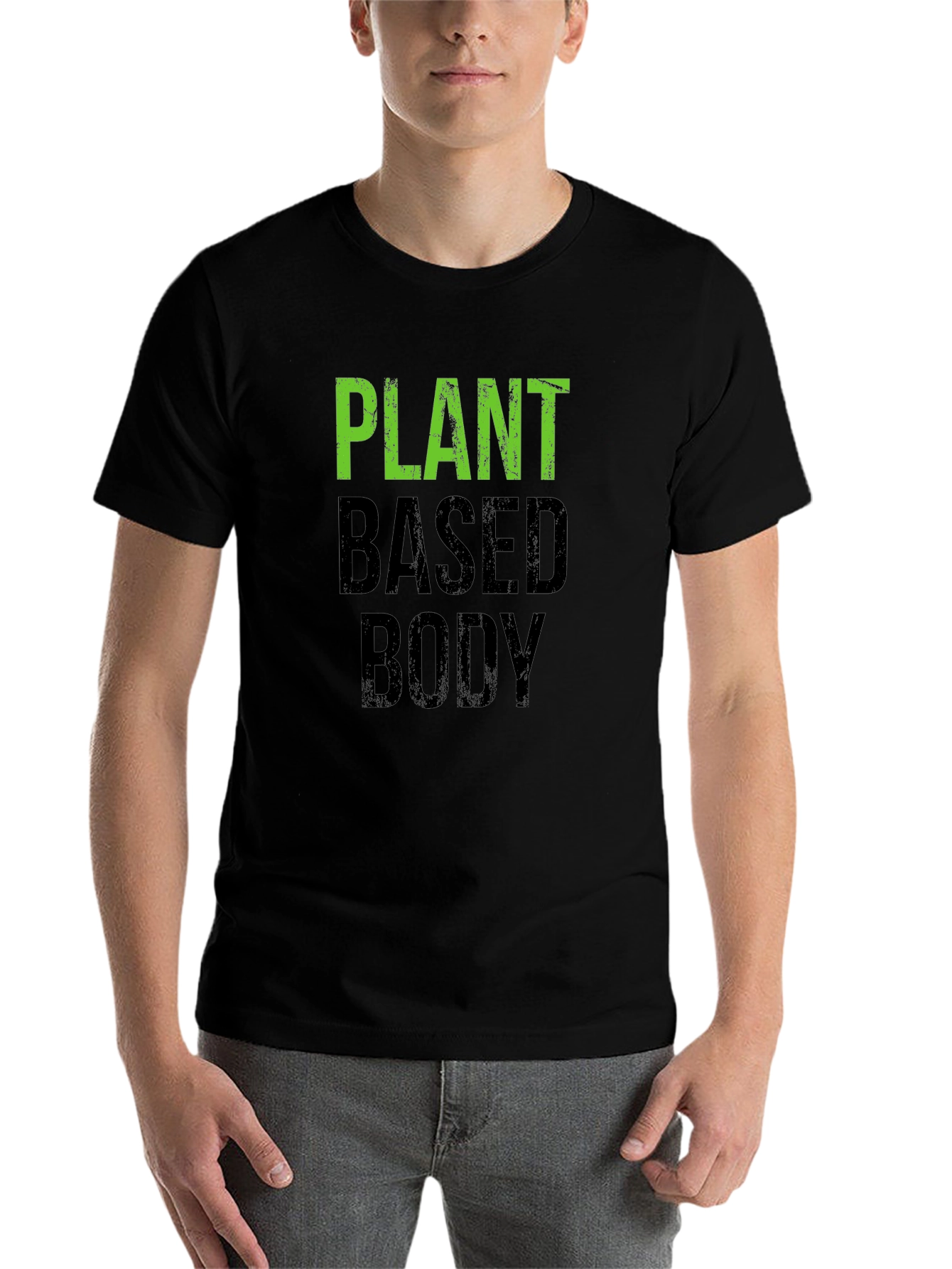 Black Plant Based Body T-Shirt - Vegan Fitness Apparel view 7