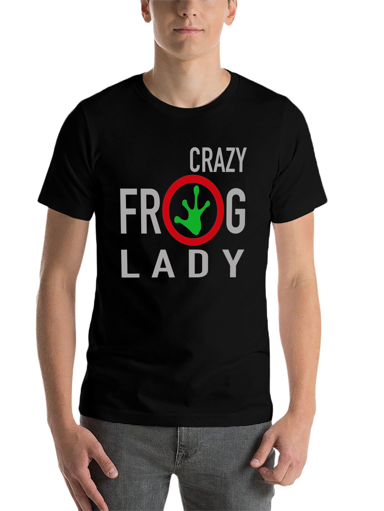 Black Crazy Frog Lady Graphic Tee - Black view 7