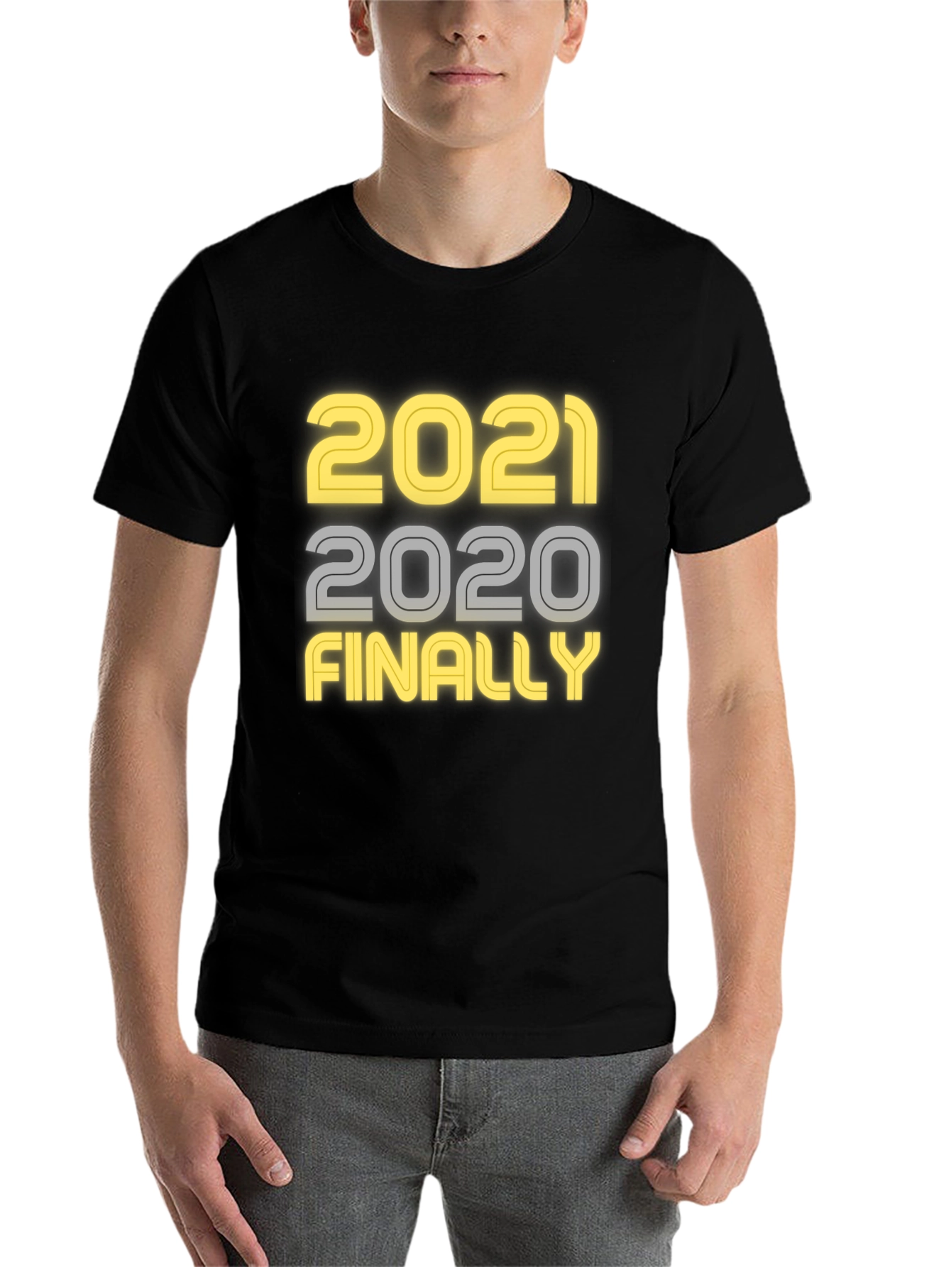 Black 2021 Finally T-Shirt - Funny New Year's Tee view 7
