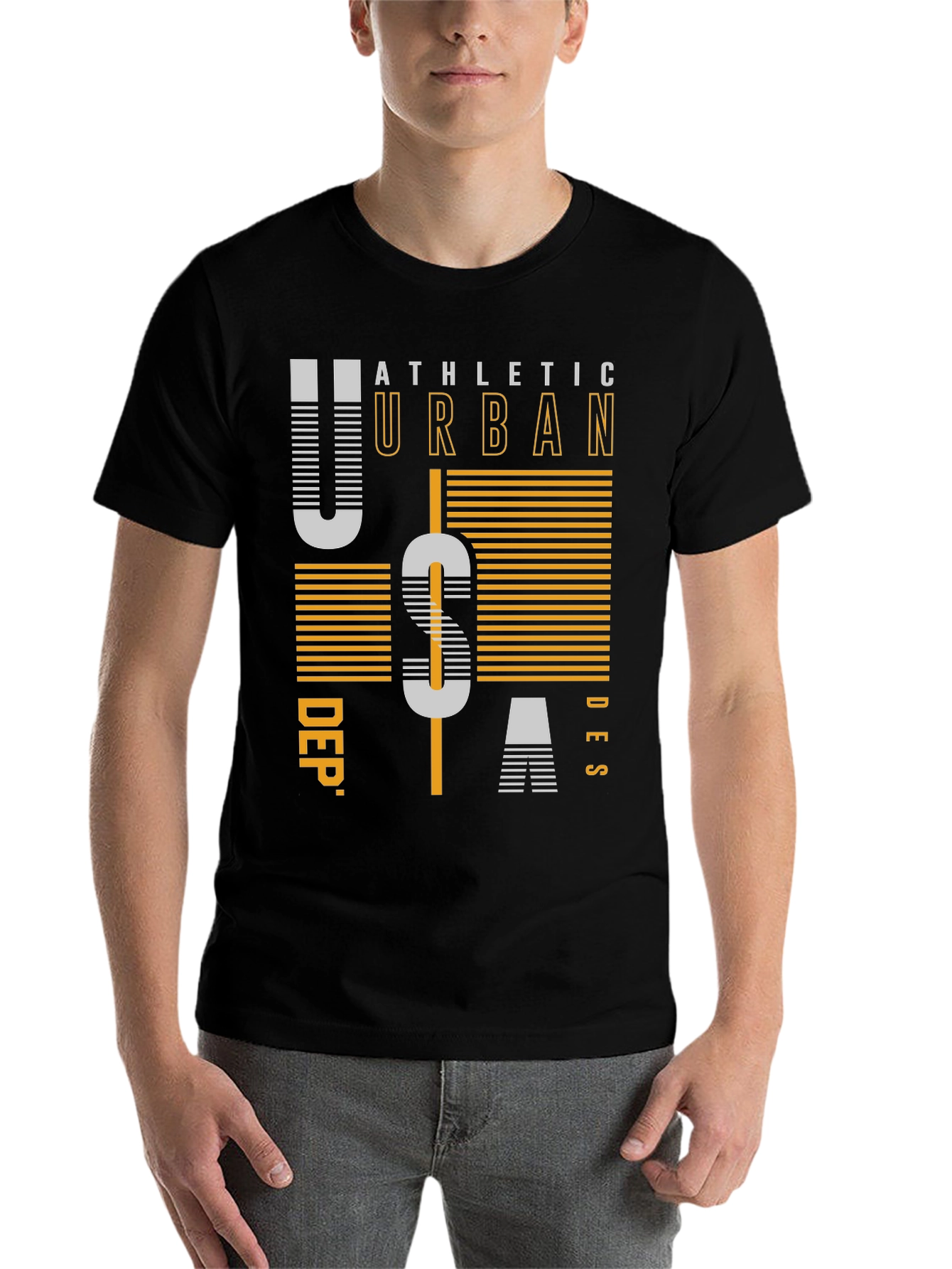 Black Athletic Urban USA Dept. T-Shirt view 7