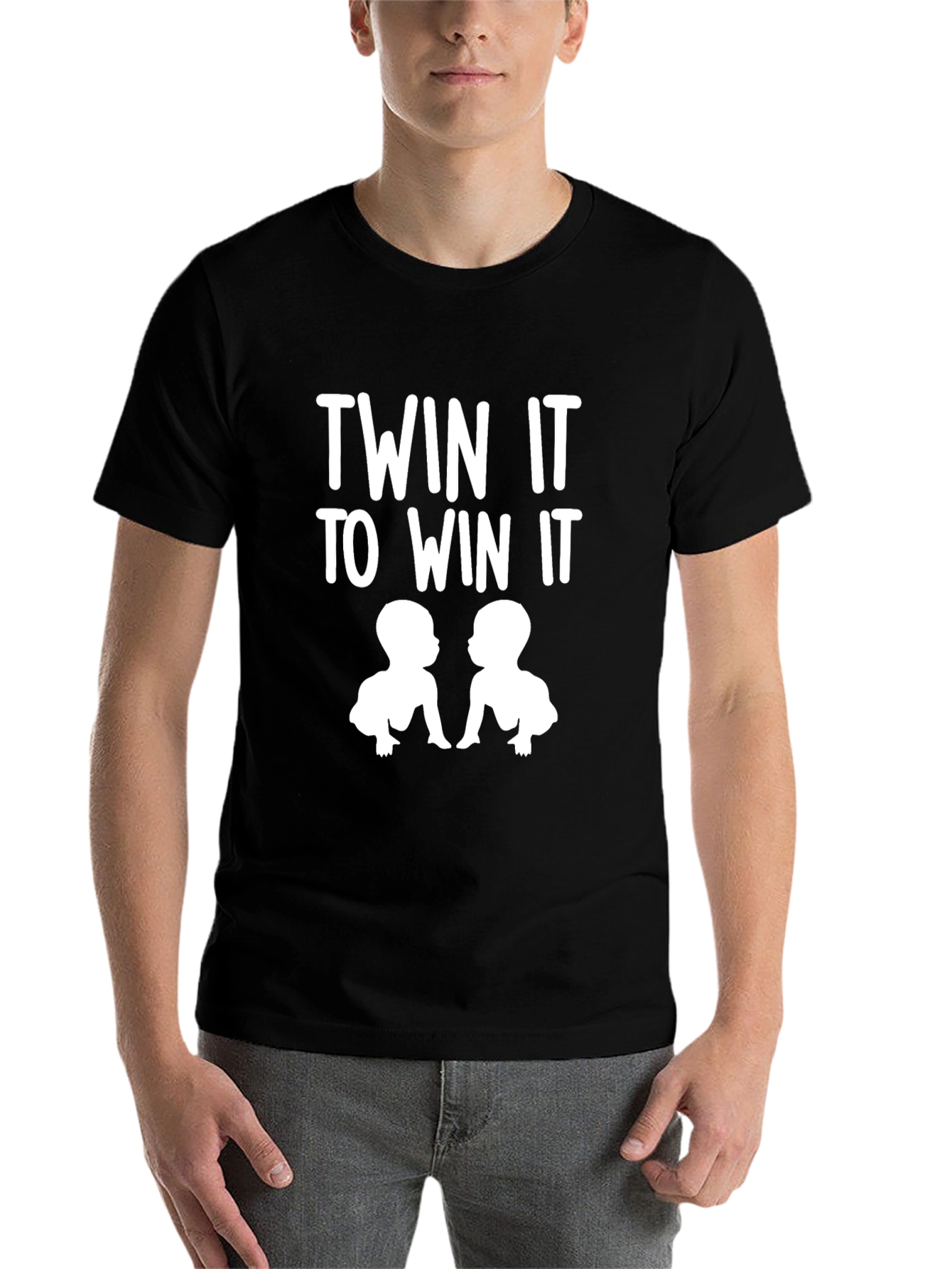 Black Twin It to Win It - Funny Twins Baby T-Shirt view 7