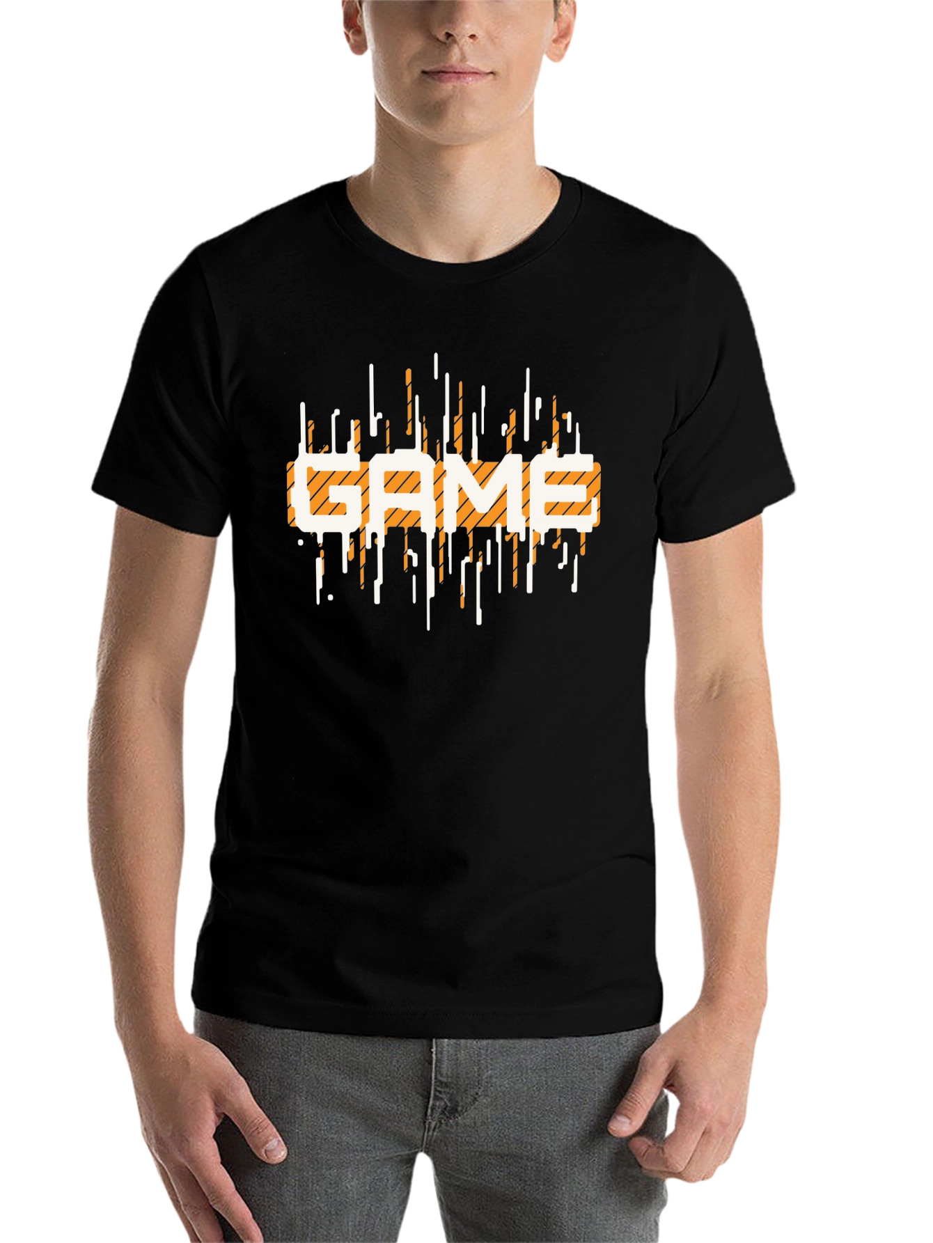 Black Game On Black T-Shirt - Retro Style Graphic Tee view 7