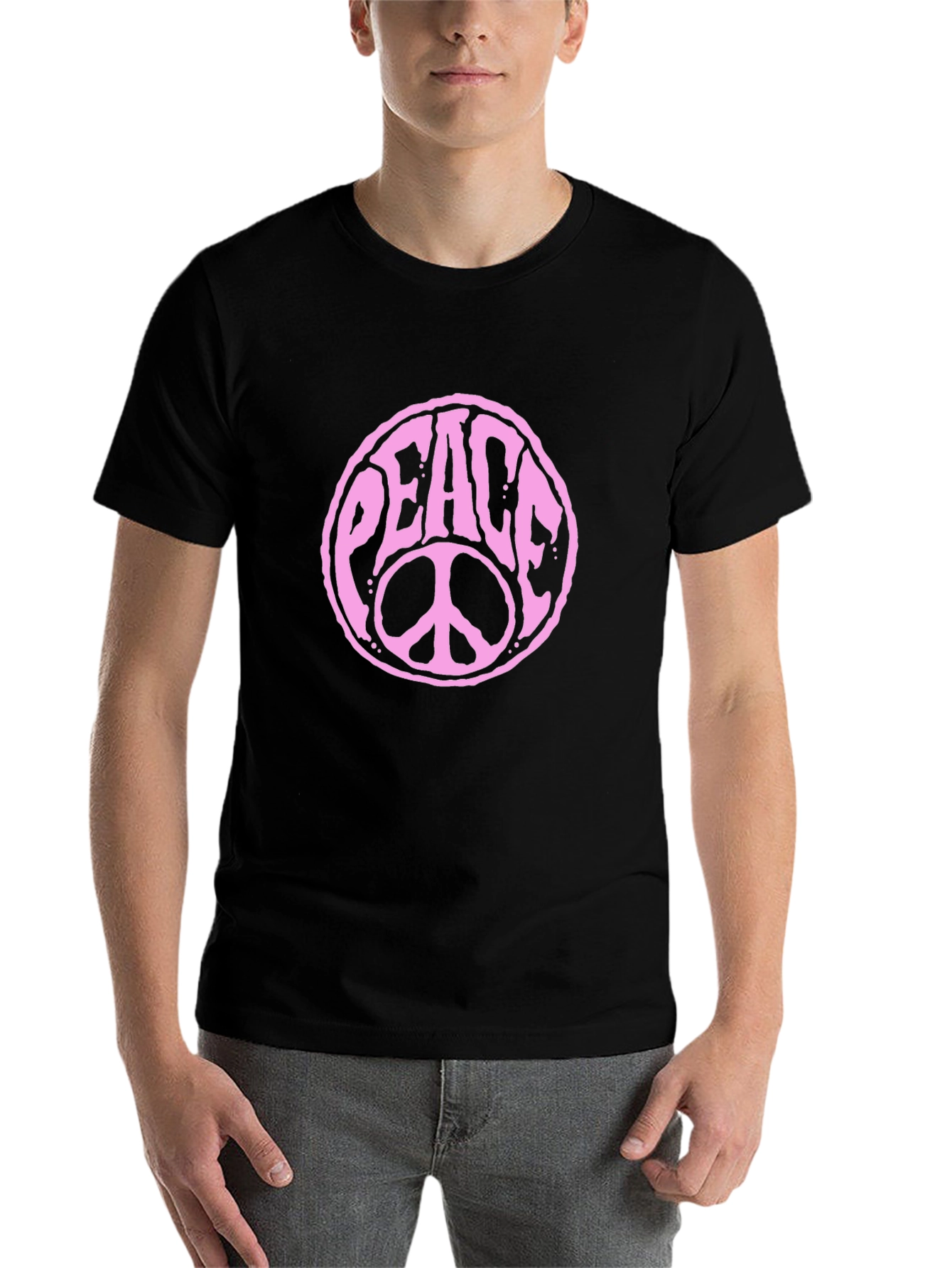 Black Peace Sign Graphic T-Shirt - Black view 7