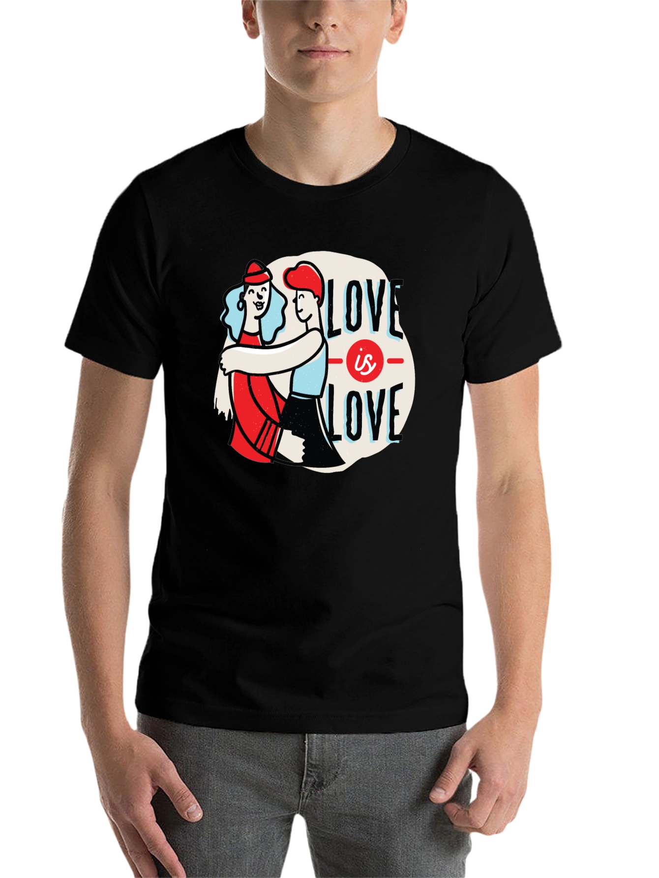 Black Love is Love Graphic T-Shirt - Unisex Pride Tee view 7