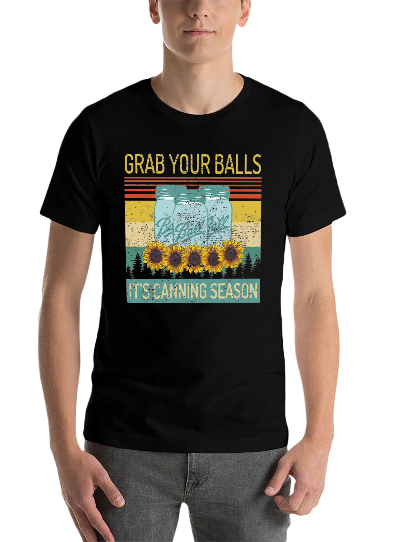 Black Grab Your Balls Canning Season T-Shirt view 7