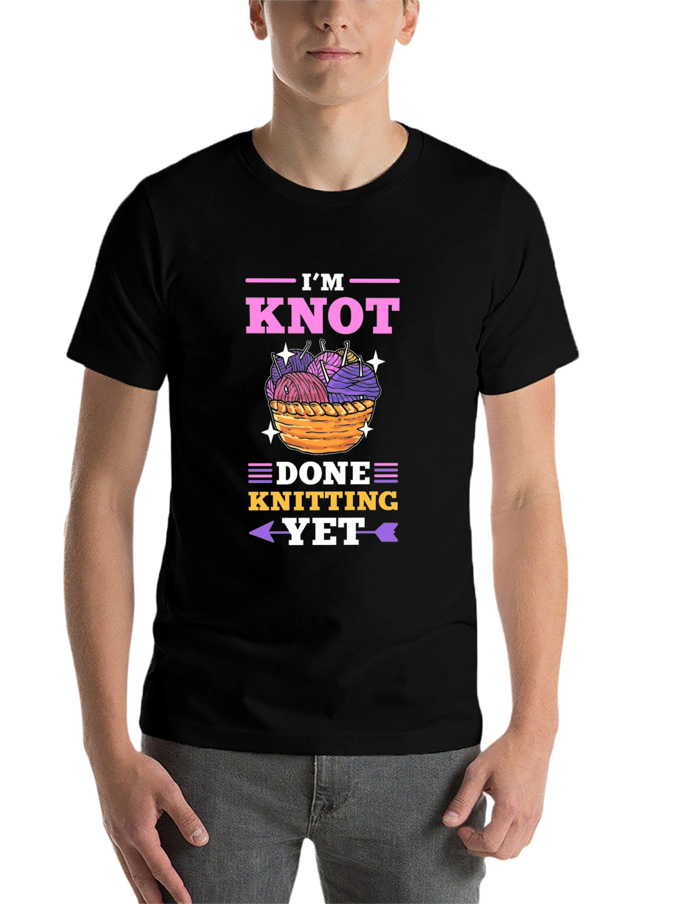 Knitting Lover's T-Shirt - I'm Knot Done Yet! - 7