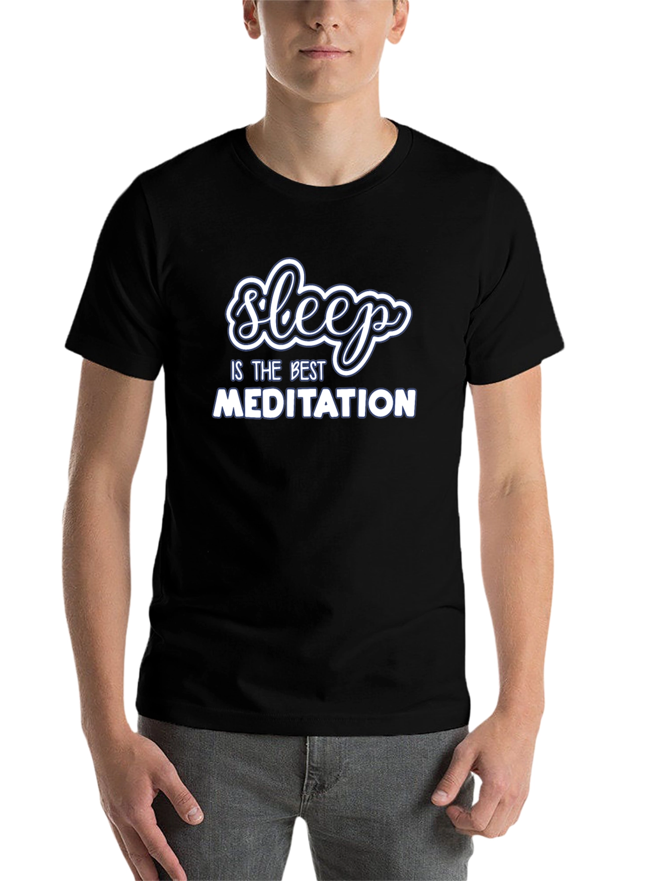 Black Sleep is the Best Meditation Graphic T-Shirt view 7