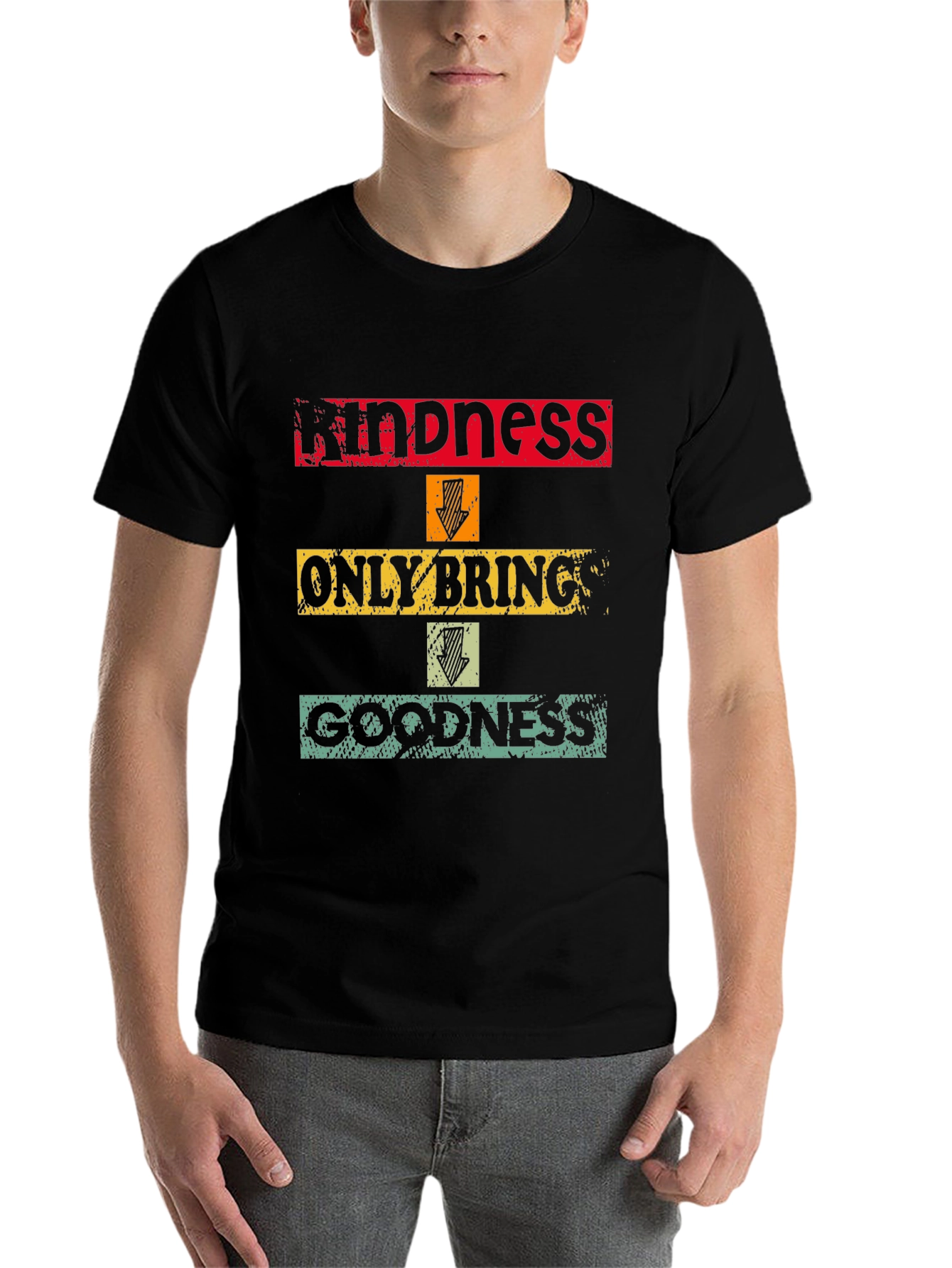 Black Kindness Brings Goodness Graphic T-Shirt view 7