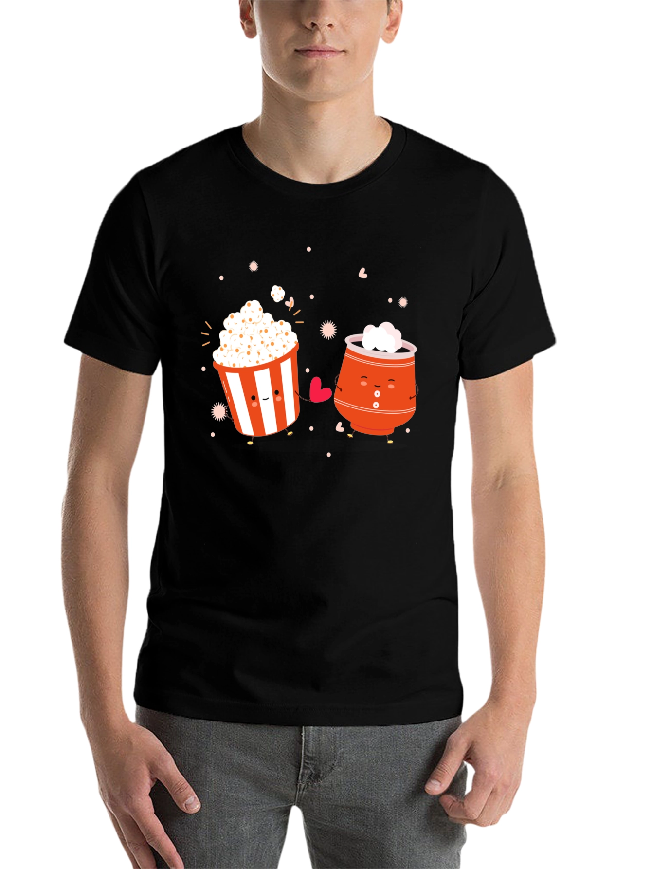Black Cute Cartoon Snack Graphic Tee view 7