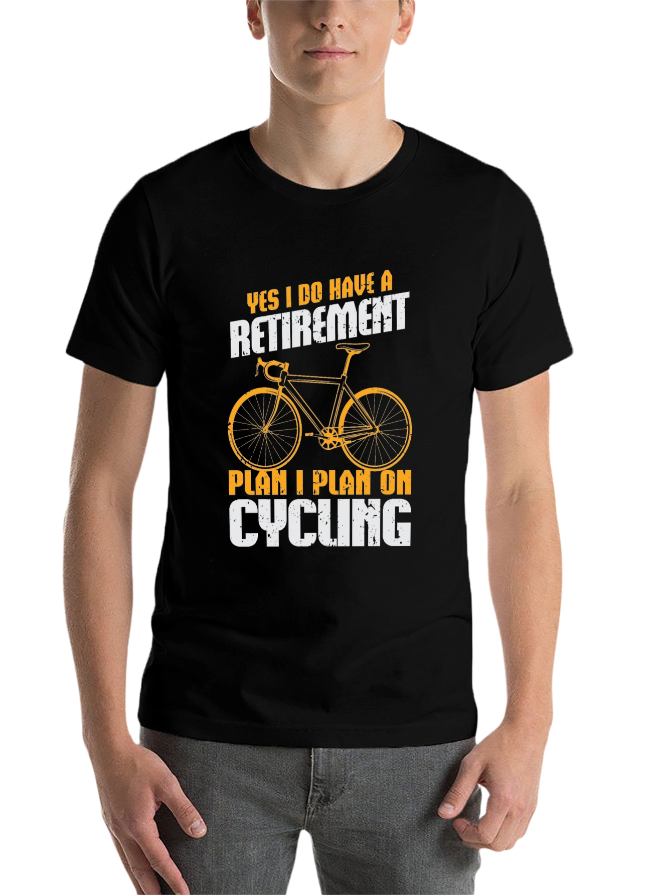 Black Cycling Retirement Plan T-Shirt view 7