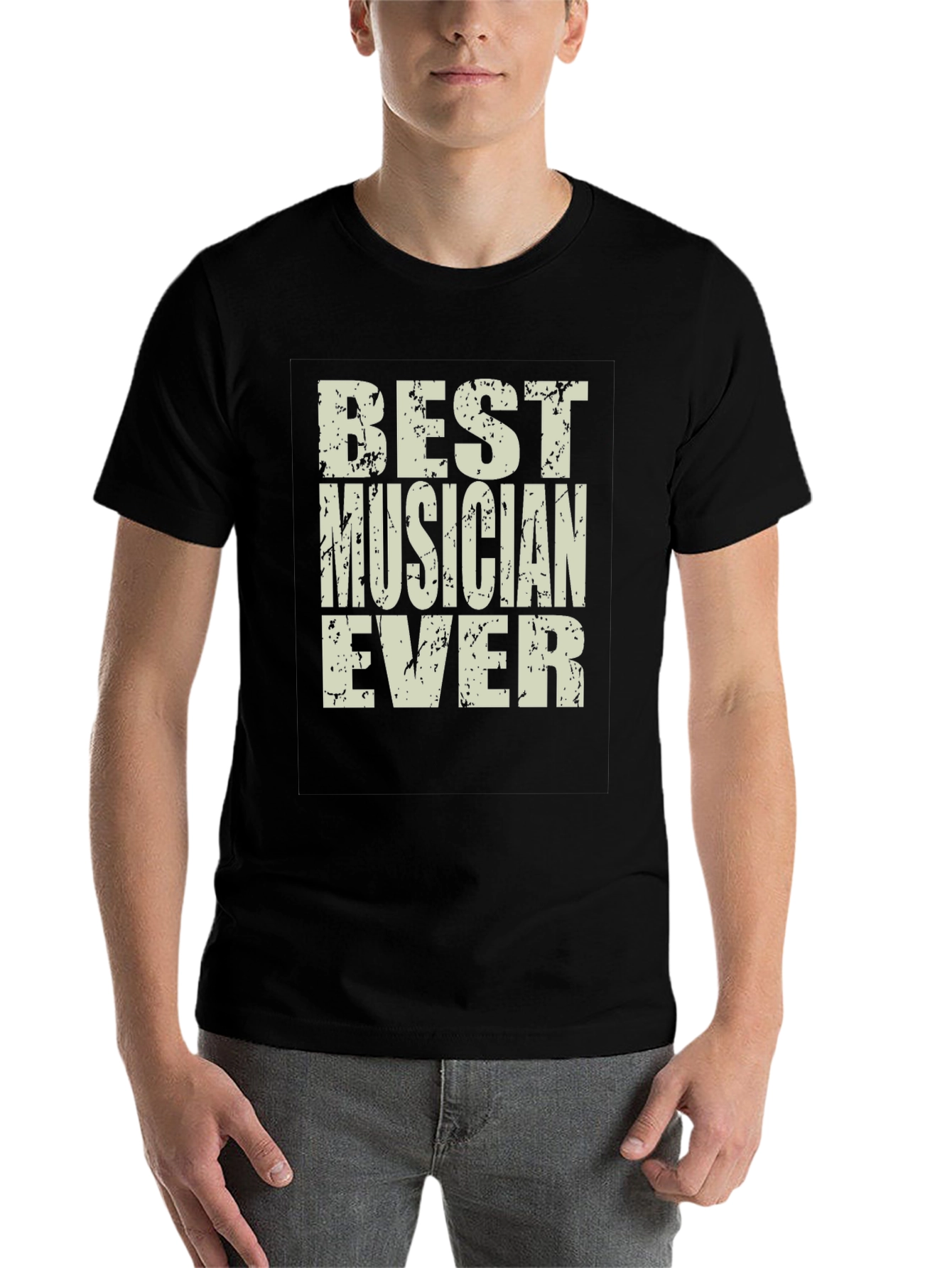 Black Best Musician Ever Graphic Tee - Unisex Crew Neck T-Shirt view 7
