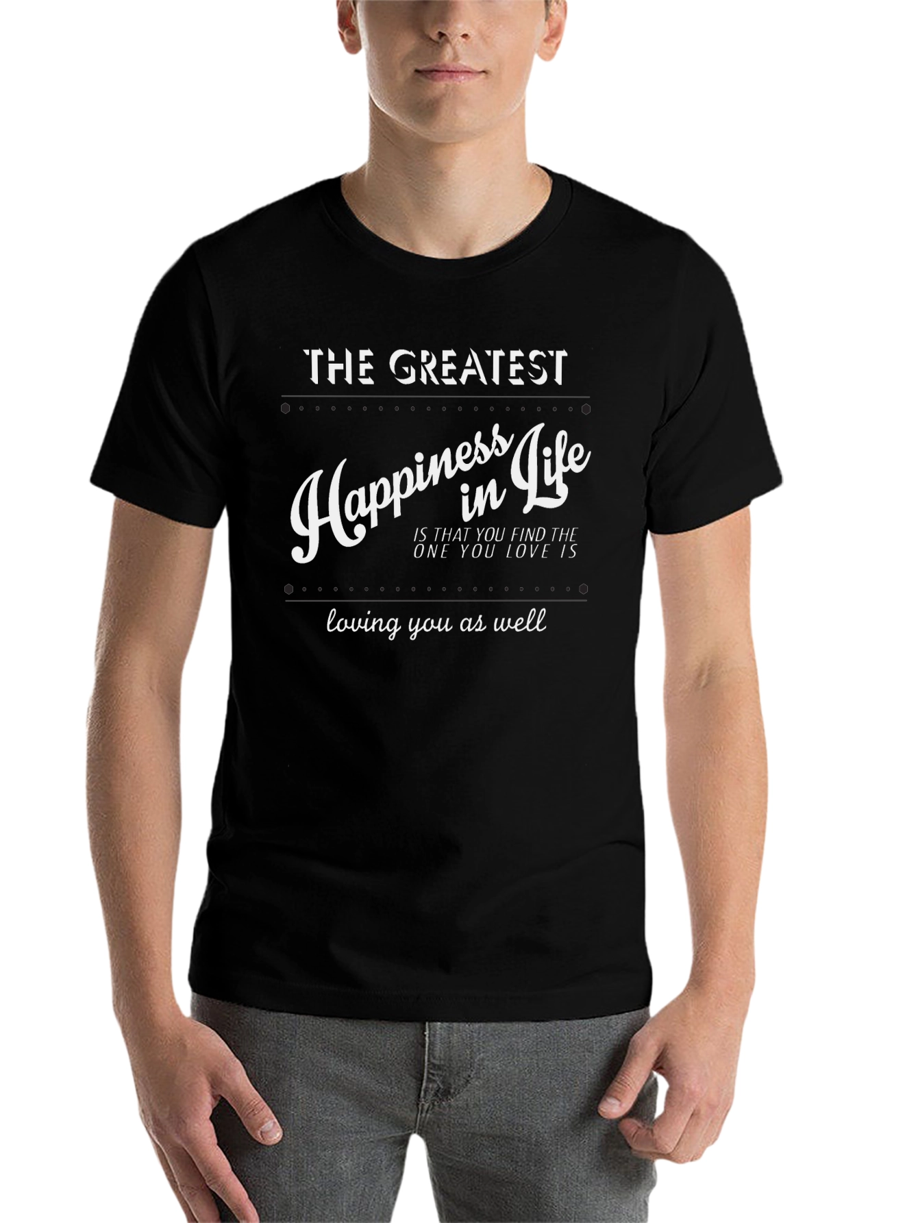 Black The Greatest Happiness T-Shirt - Black view 7