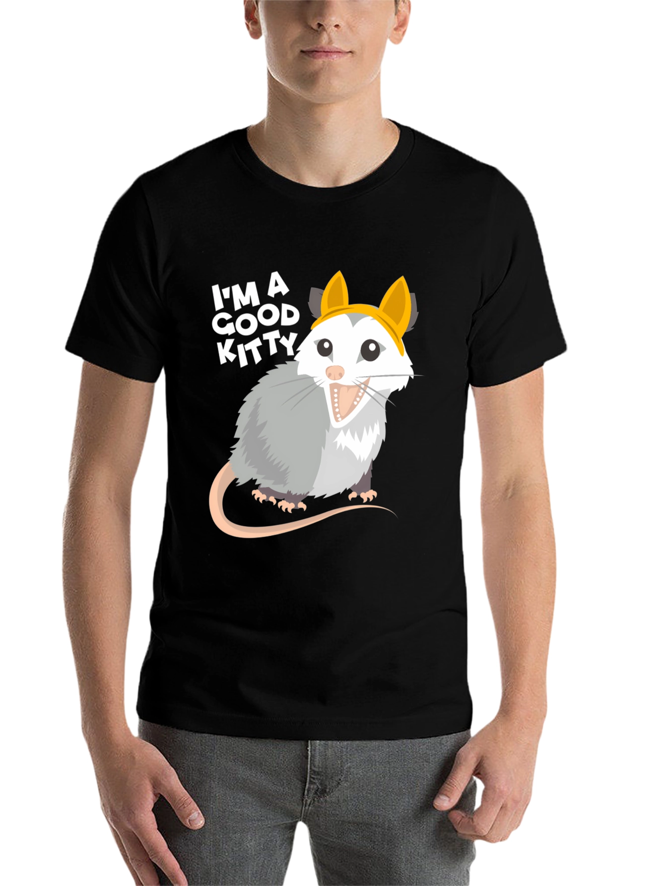 Black I'm A Good Kitty Opossum T-Shirt - Funny Animal Tee view 7