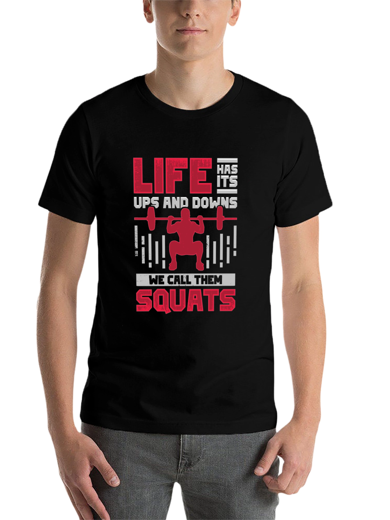 Black Life Has Its Ups & Downs Squats T-Shirt view 7