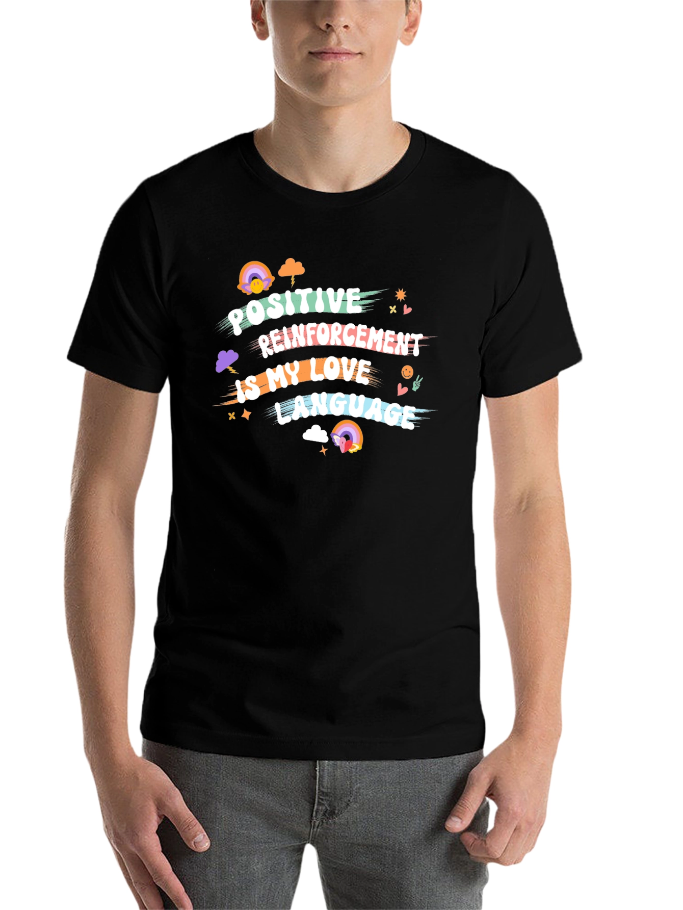 Black Positive Reinforcement Love Language Graphic Tee view 7