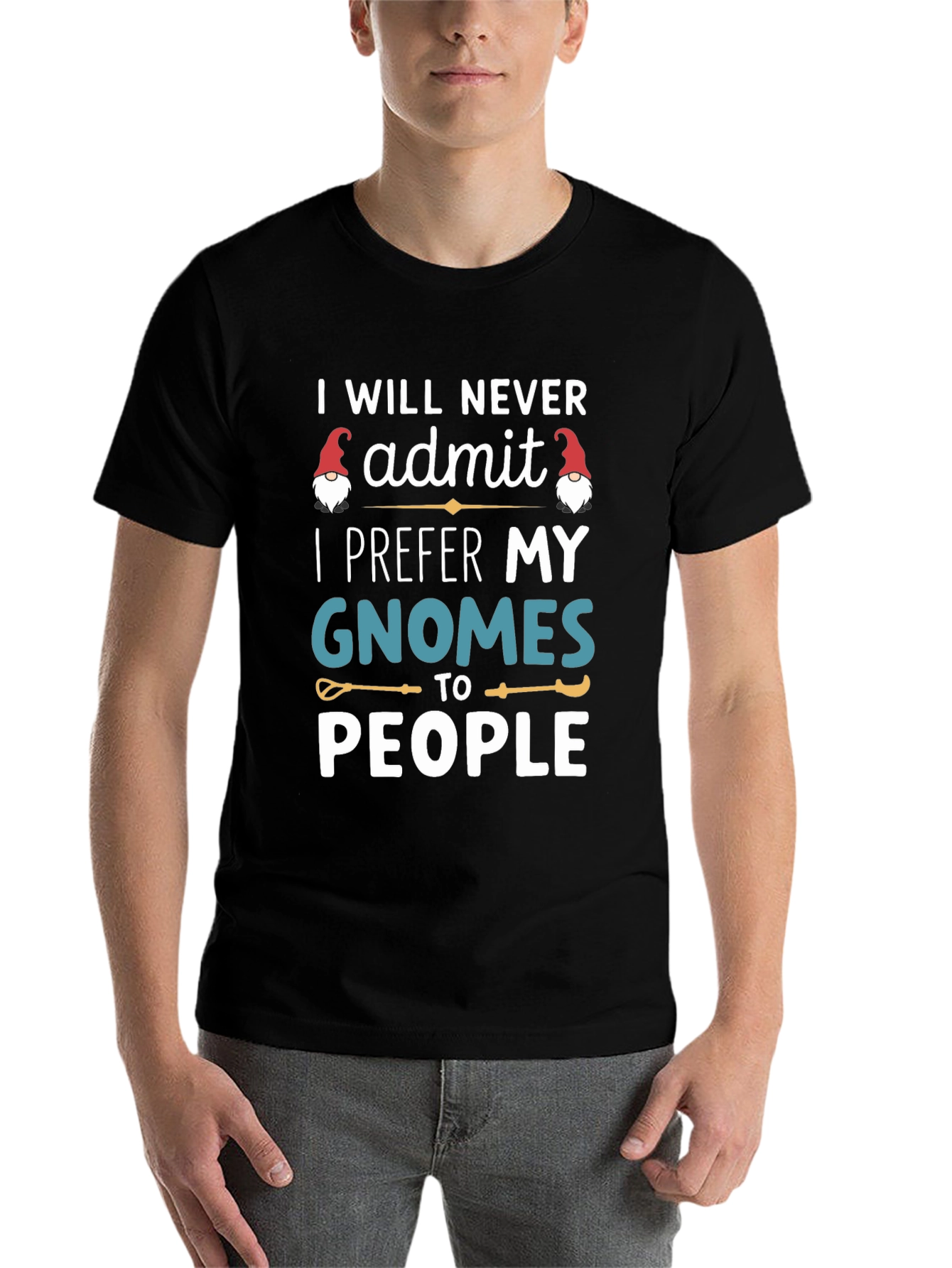 Black Gnomes Before People Graphic Tee view 7