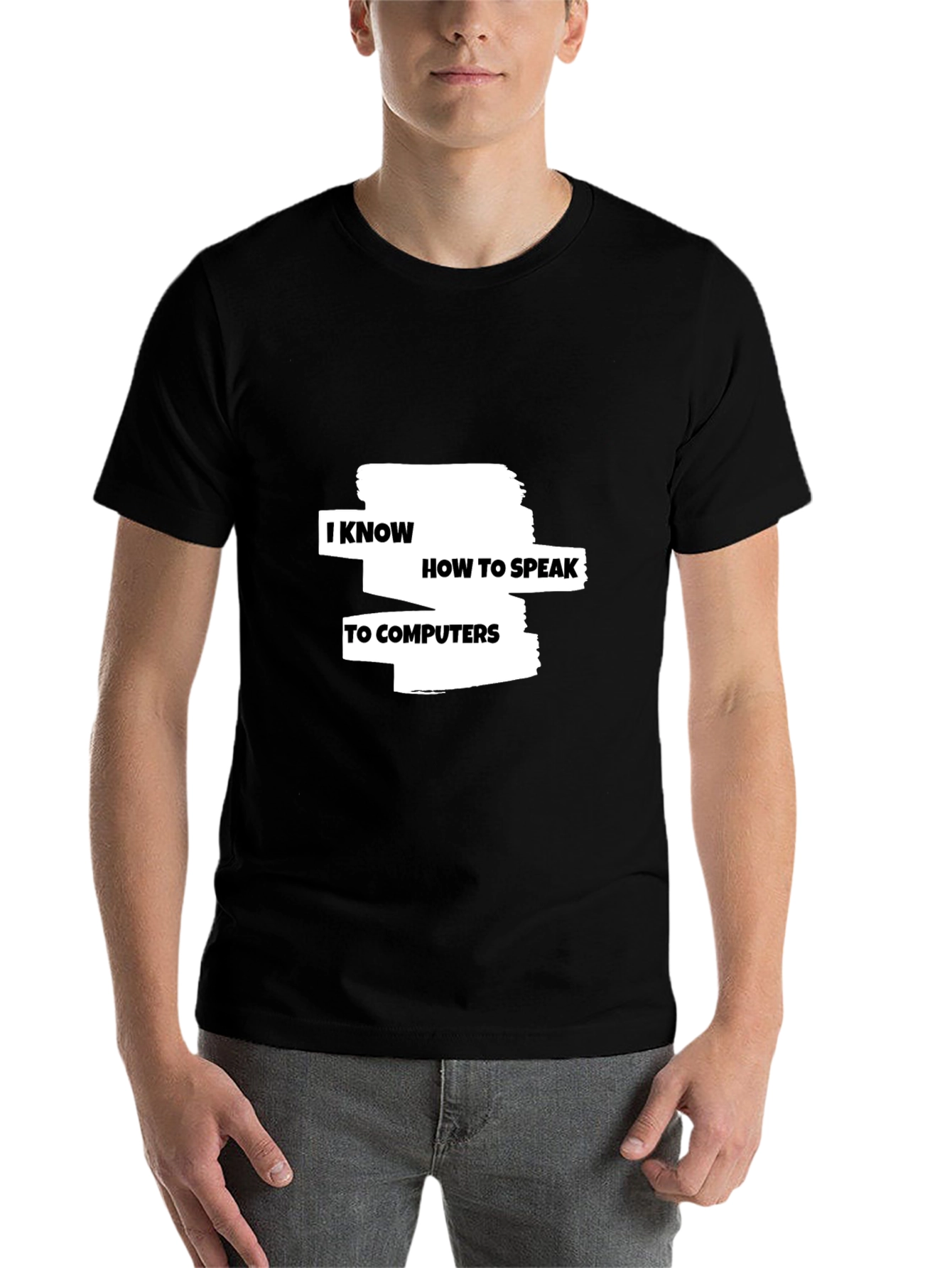 Black I Know How To Speak To Computers Graphic Tee view 7