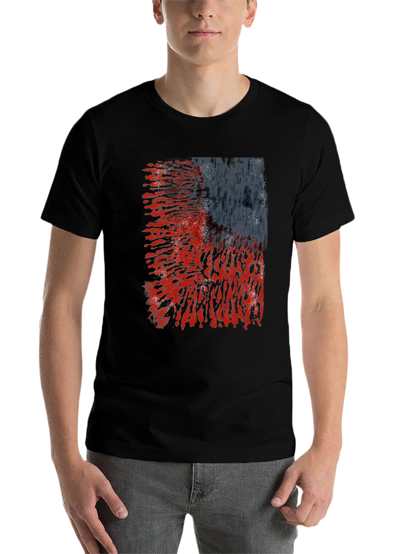 Black Abstract Graphic Black T-Shirt view 7