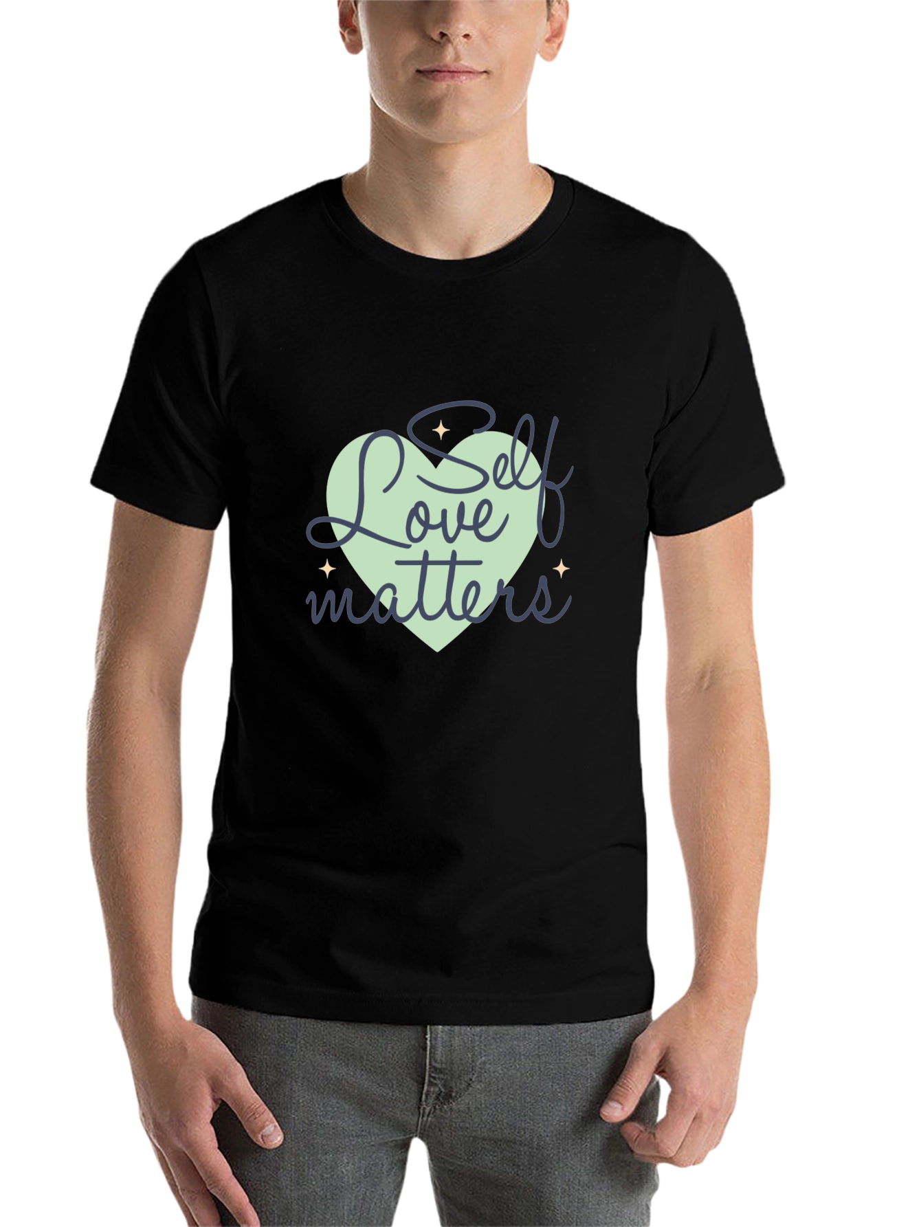 Black Self Love Matters Graphic Tee - Stylish Unisex T-Shirt view 7