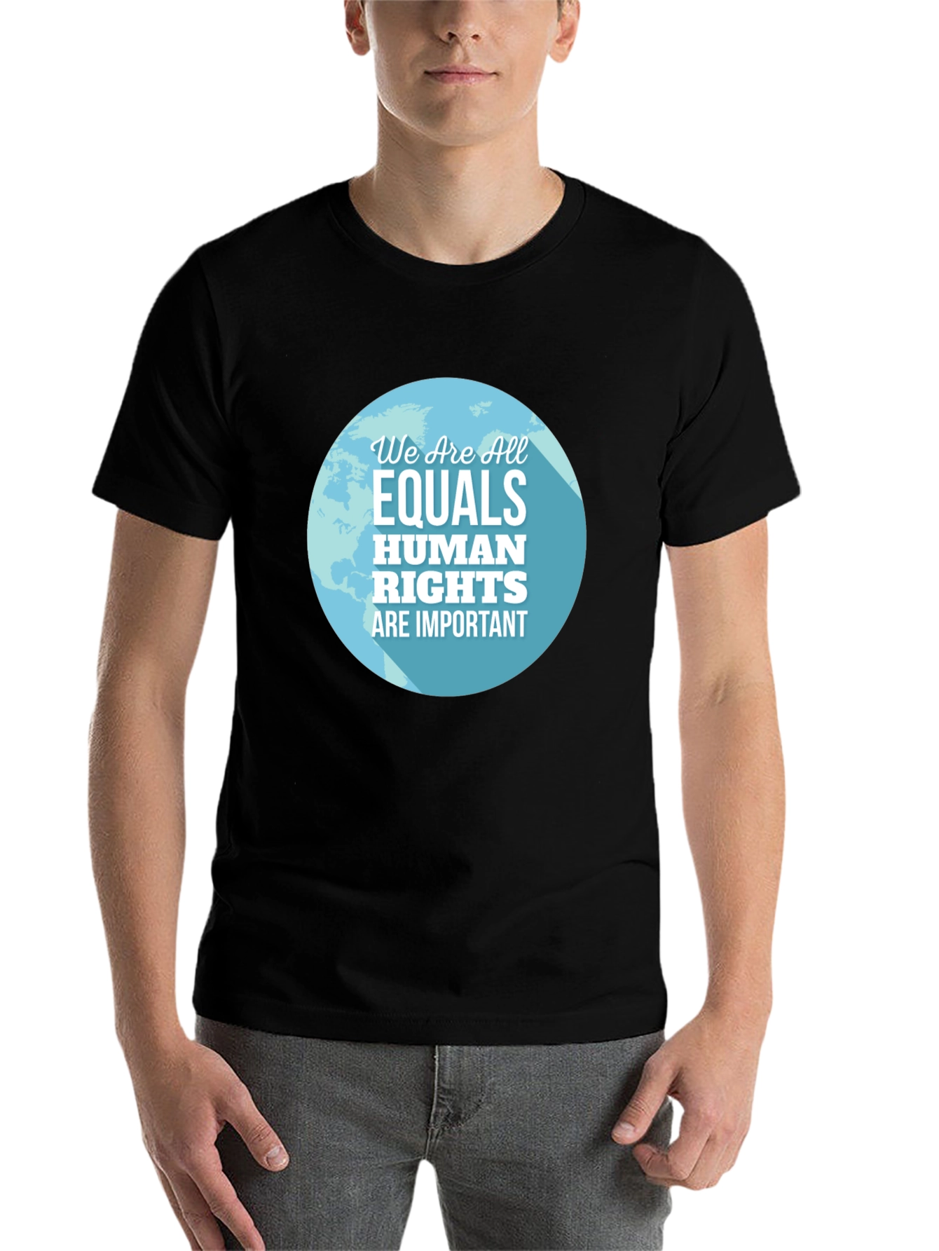 Black Equality Human Rights Graphic Tee - Black view 7