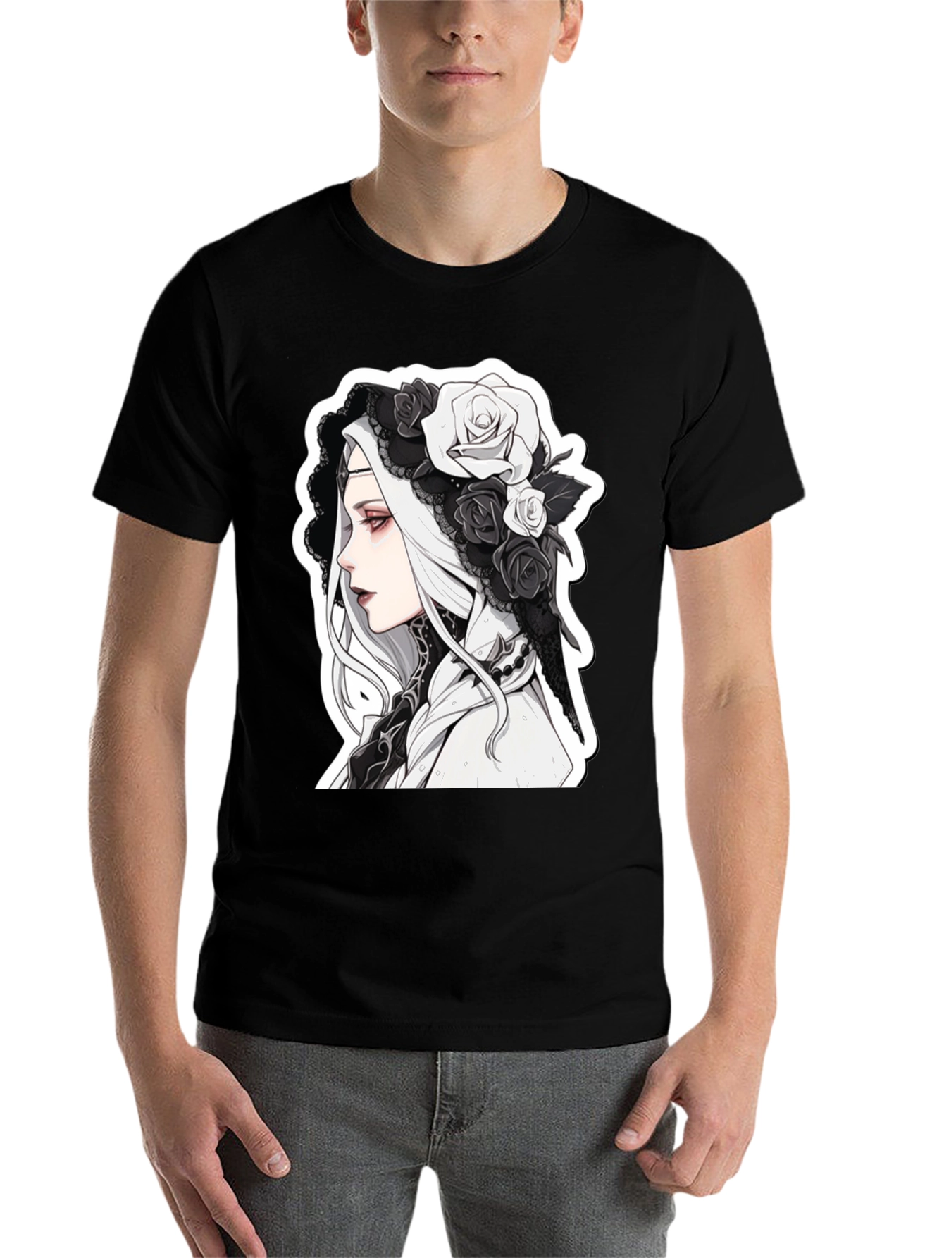 Gothic Anime Black T-Shirt - 7