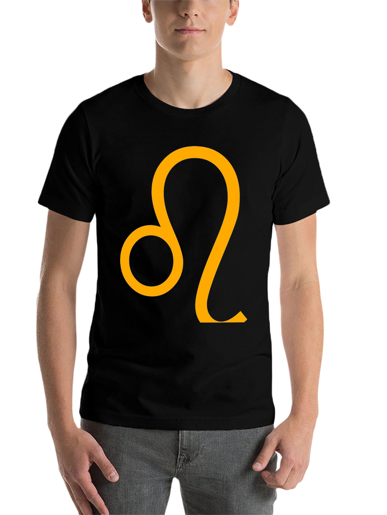 Black Leo Zodiac Sign Black T-Shirt view 7
