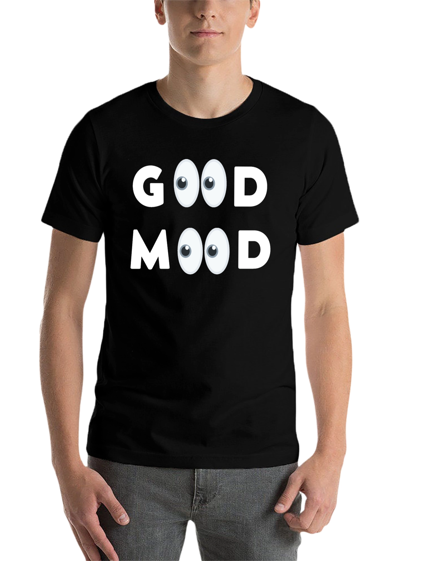 Black Good Mood Graphic Tee - Black Cotton Blend view 7