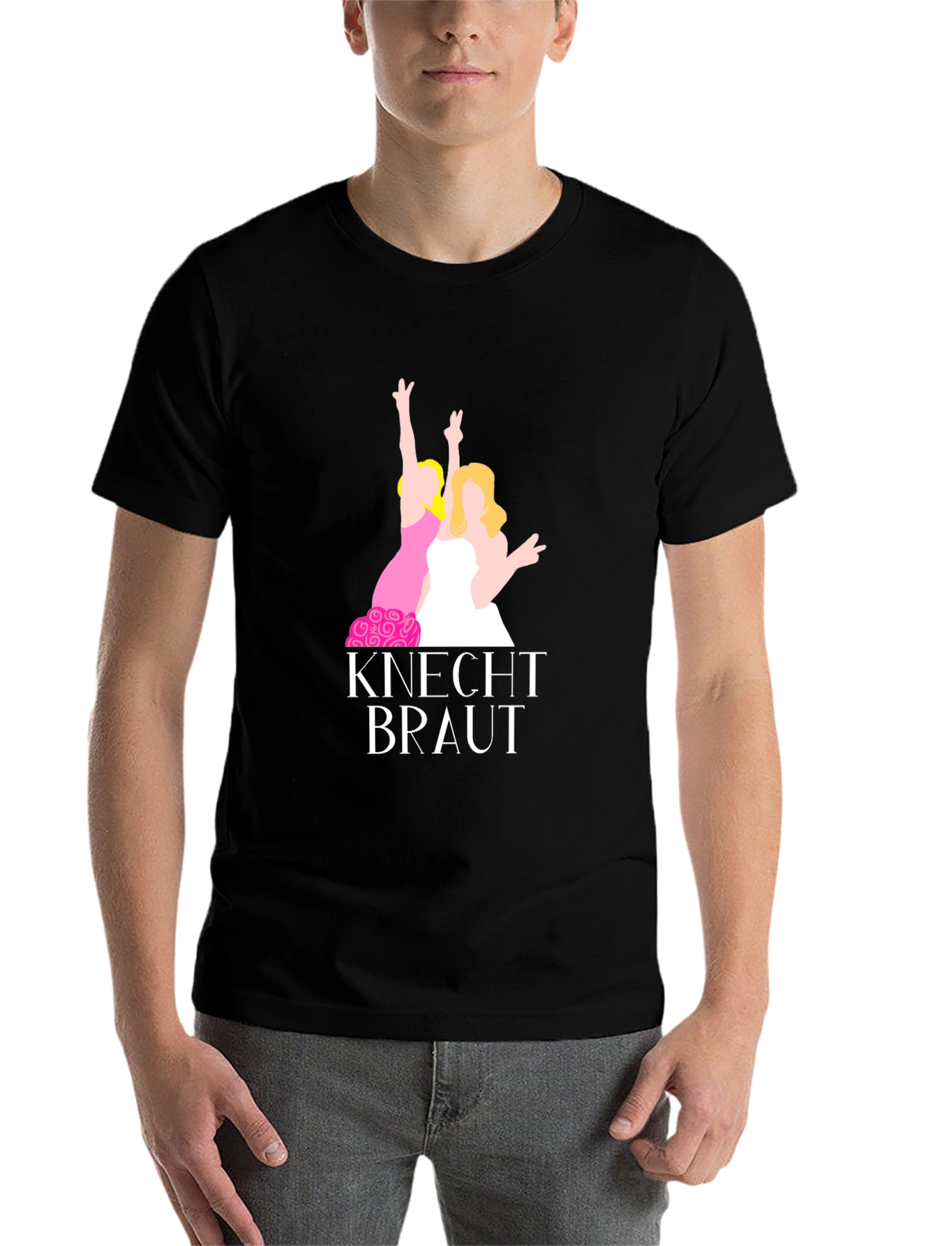 Black Knecht Braut Party T-Shirt, Stag Hen Do Top view 7