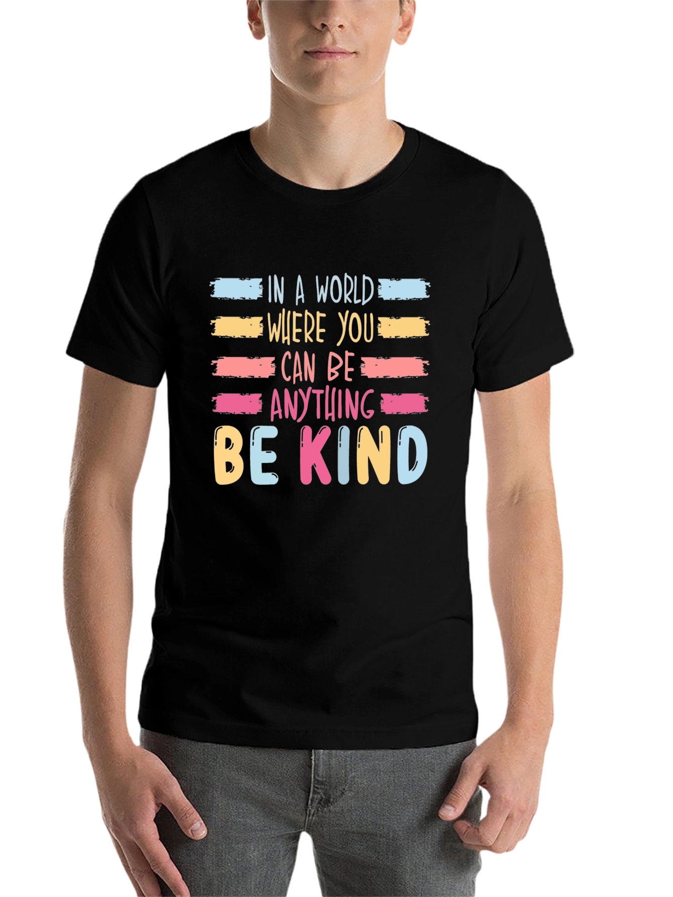 Black Be Kind T-Shirt - Trendy Graphic Tee view 7