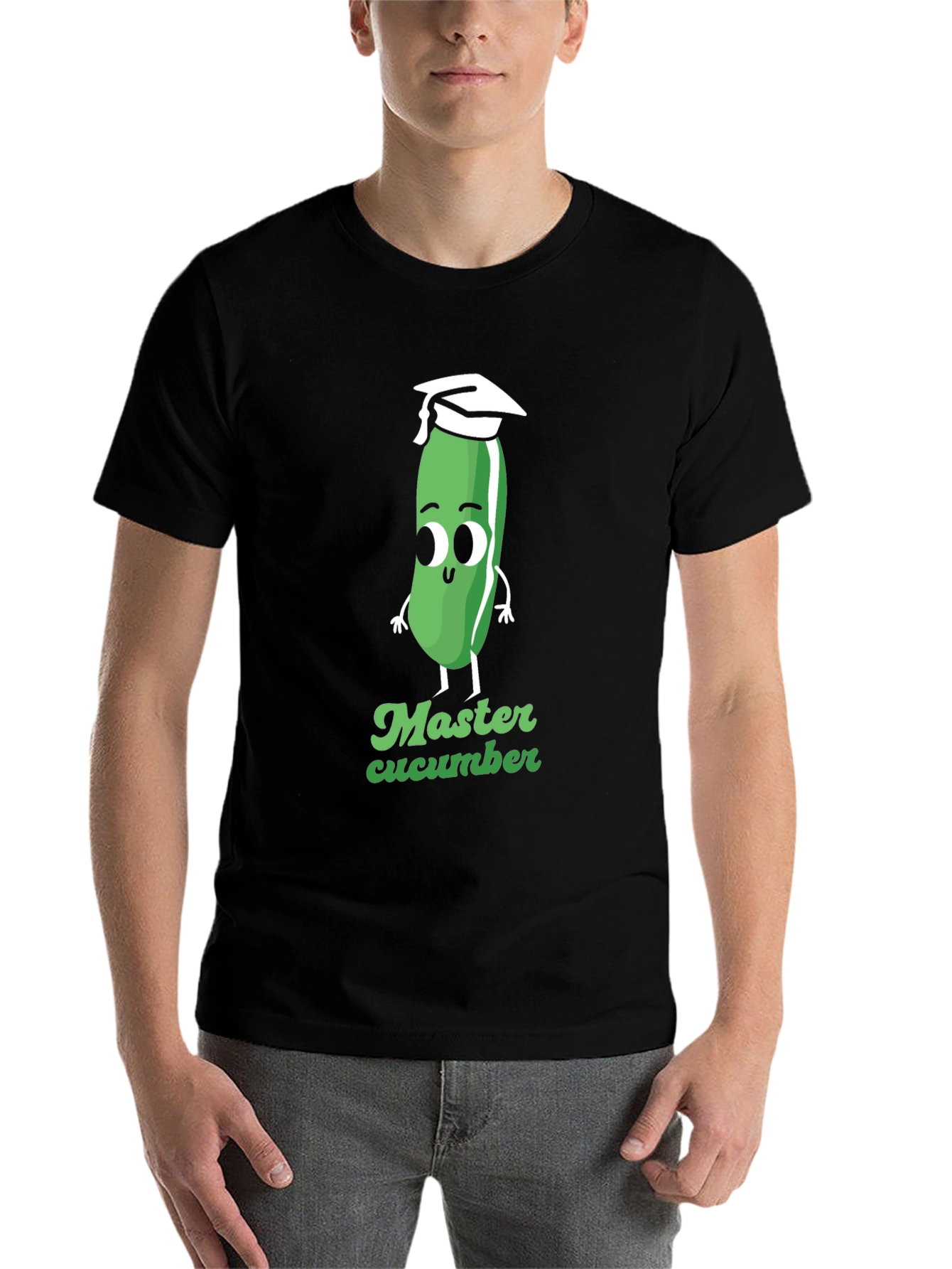 Black Master Cucumber Graphic Tee - Black Cotton T-Shirt view 7