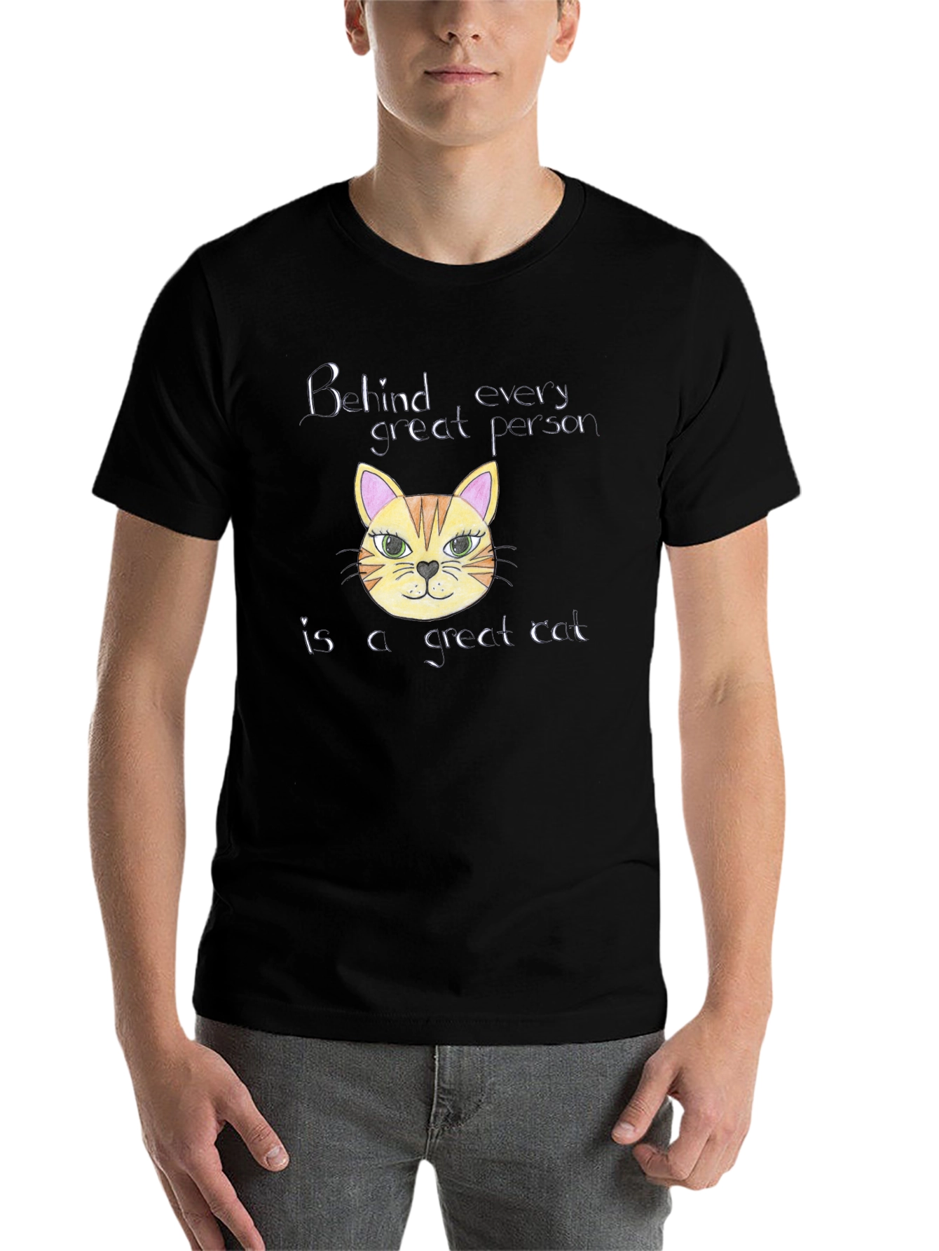 Black Cat Lover T-Shirt: Behind Every Great Person view 7