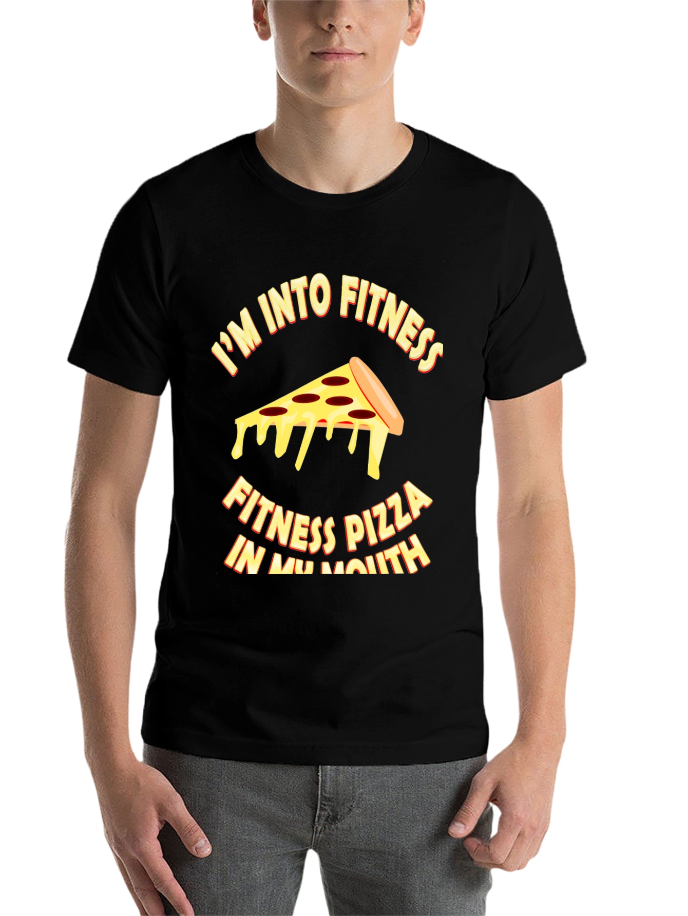 Black Pizza Fitness T-Shirt - Funny Workout Tee view 7