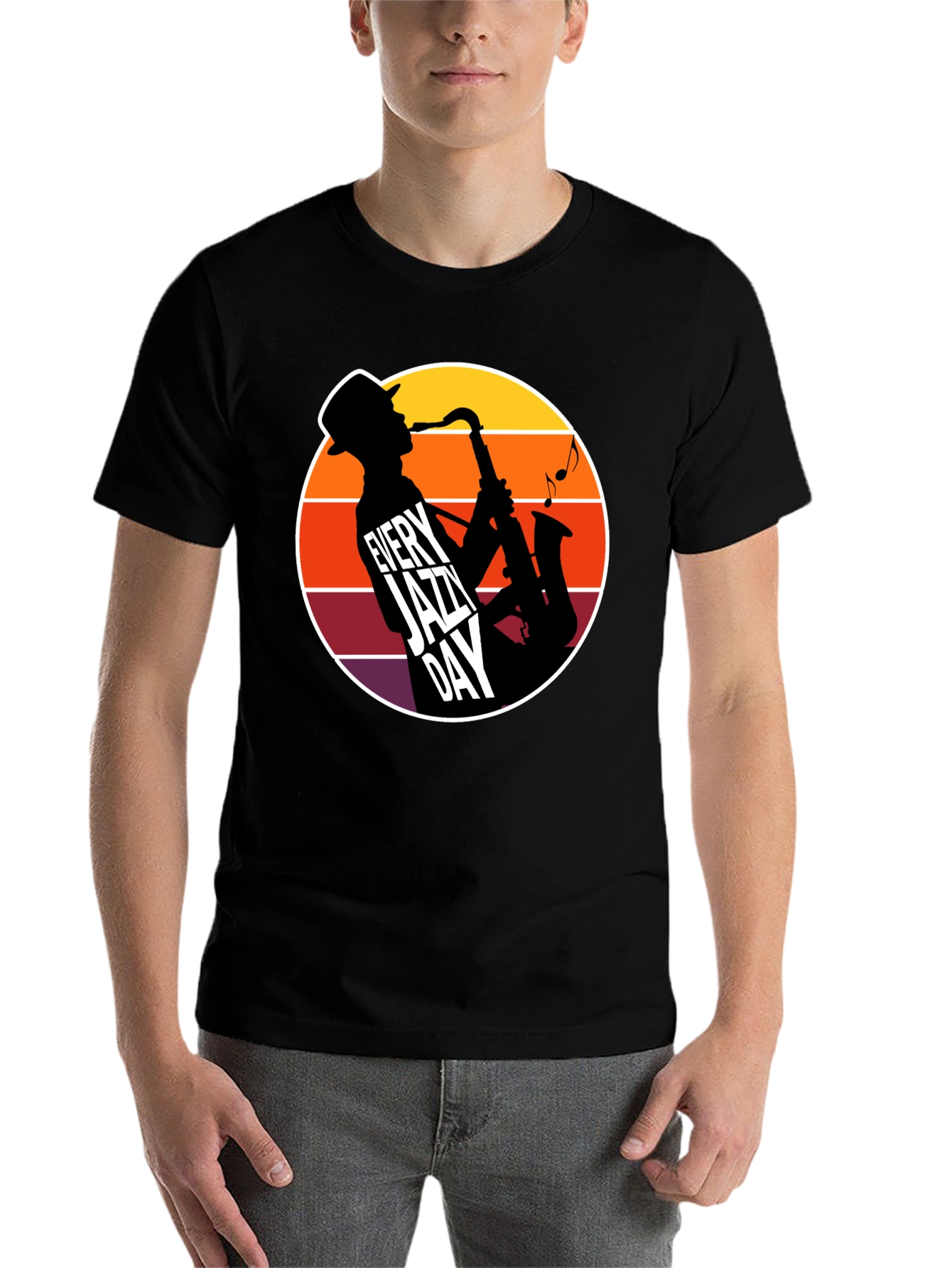 Black Every Jazz Day T-Shirt - Music Lover Tee view 7
