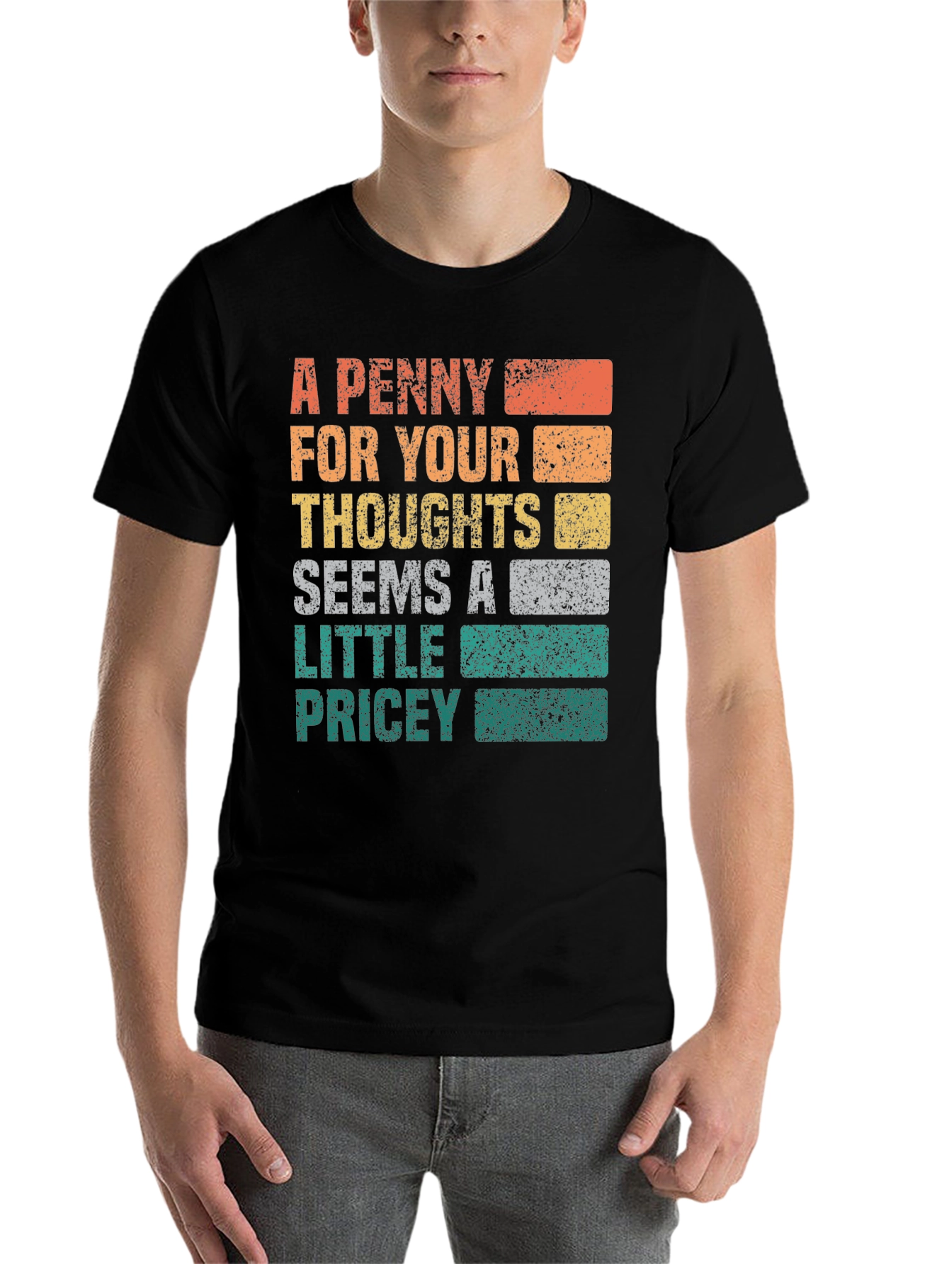 Black A Penny For Your Thoughts Graphic Tee view 7