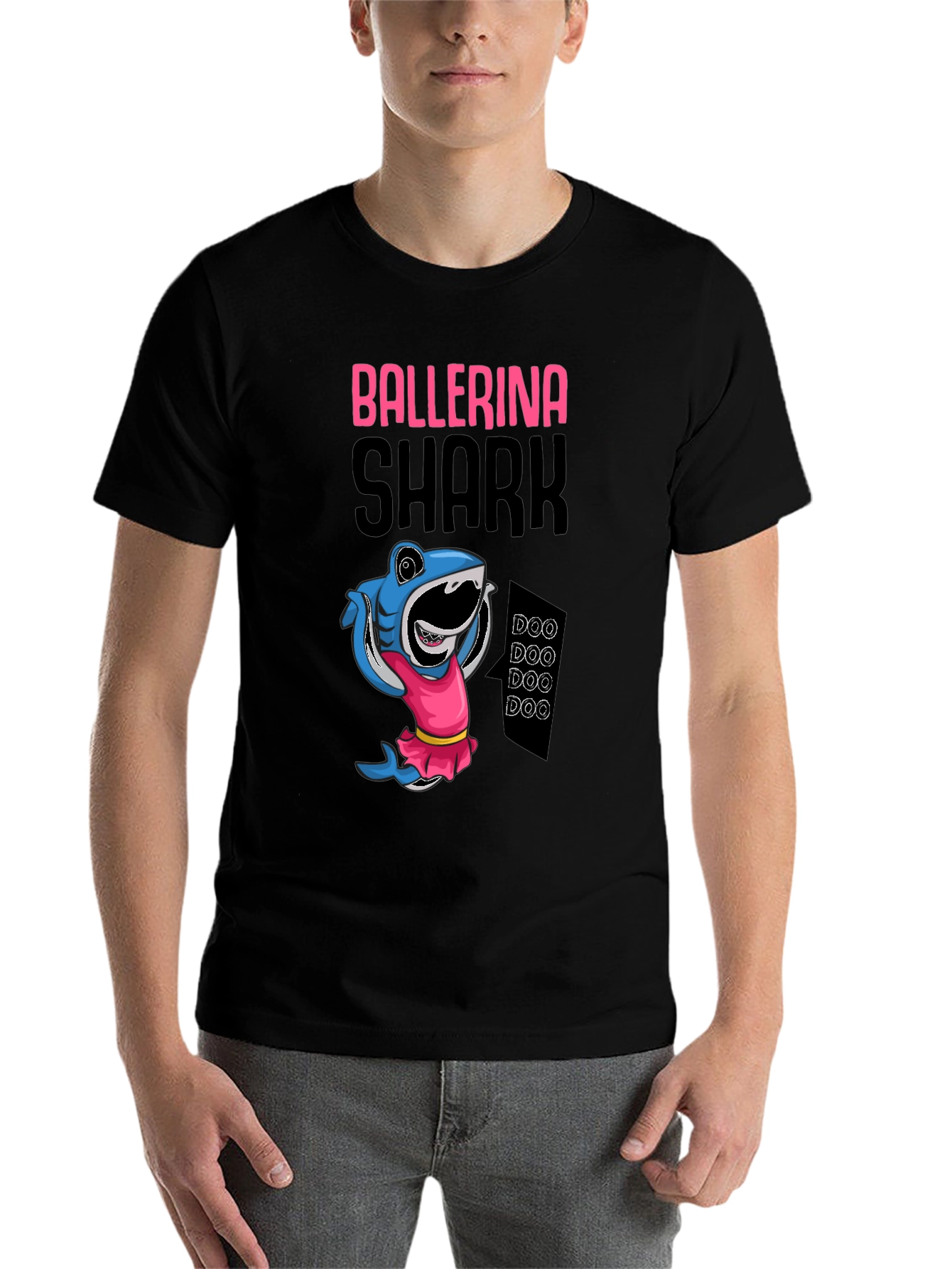 Black Ballerina Shark Black T-Shirt view 7