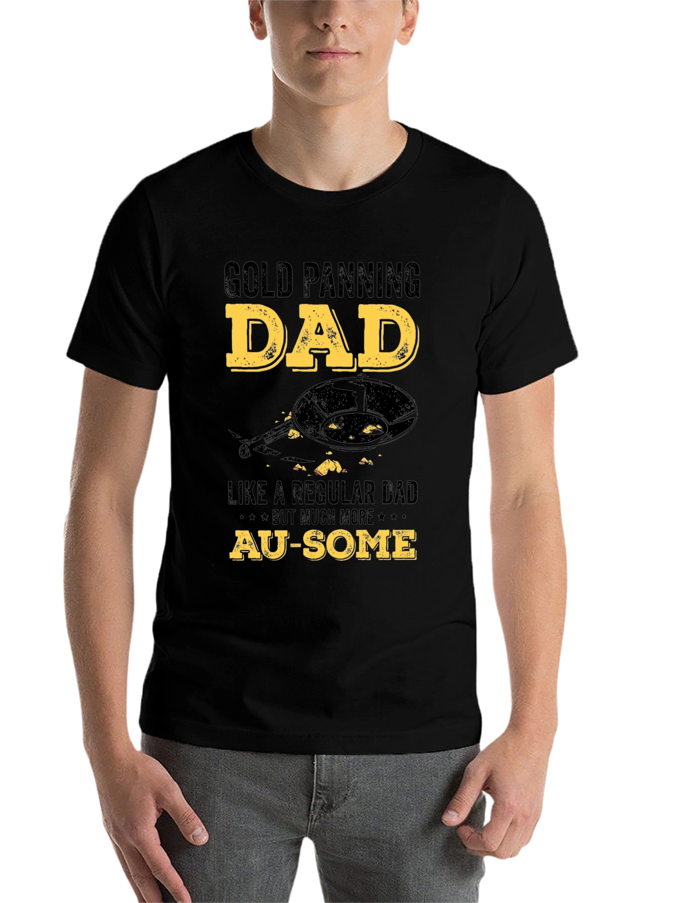 Black Gold Panning Dad T-Shirt - Au-Some Gift for Gold Miners view 7