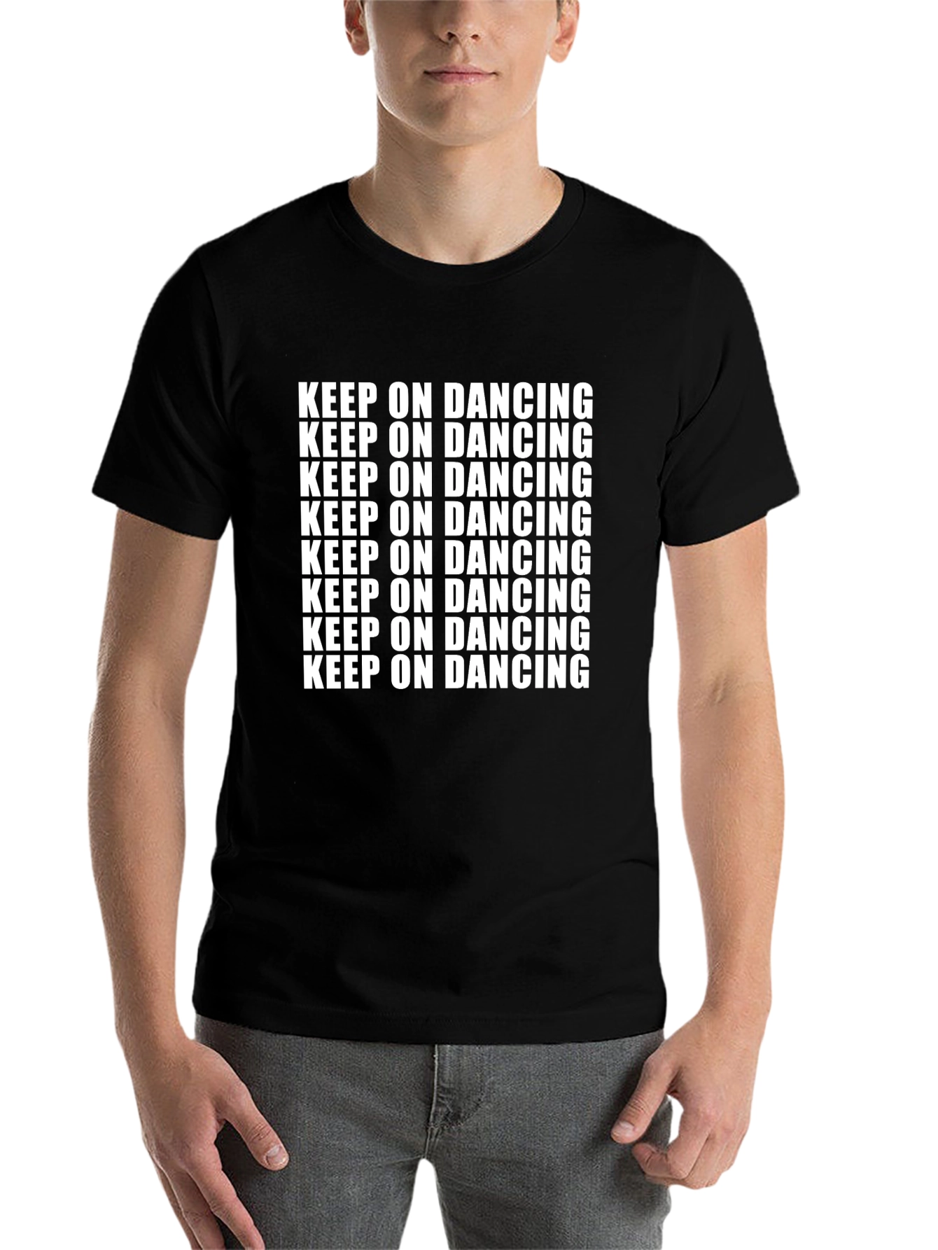 Black Keep On Dancing Graphic Tee - Black Cotton Shirt view 7